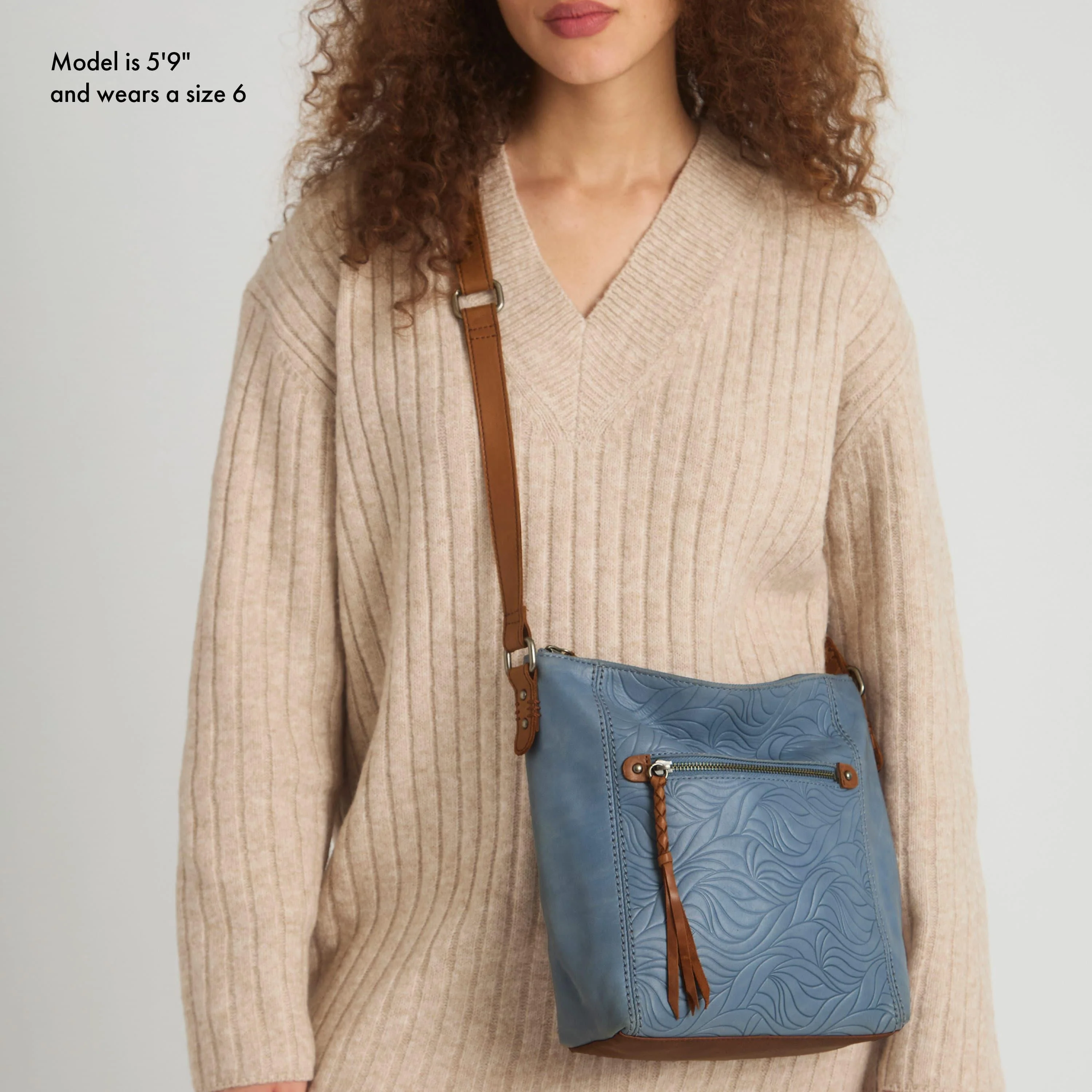 Ashland Crossbody - Leather - Maritime Wave Embossed - Image 2