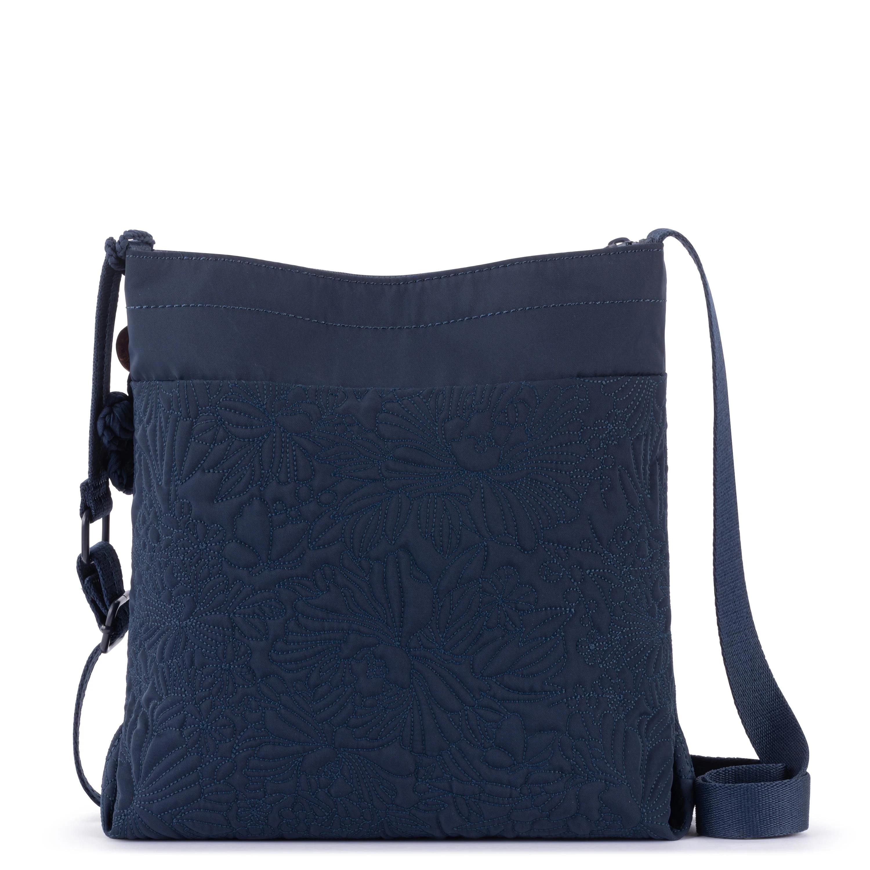 Banyan Basic Crossbody - EcoTwill - Navy Flower Blossom Quilted - Image 6