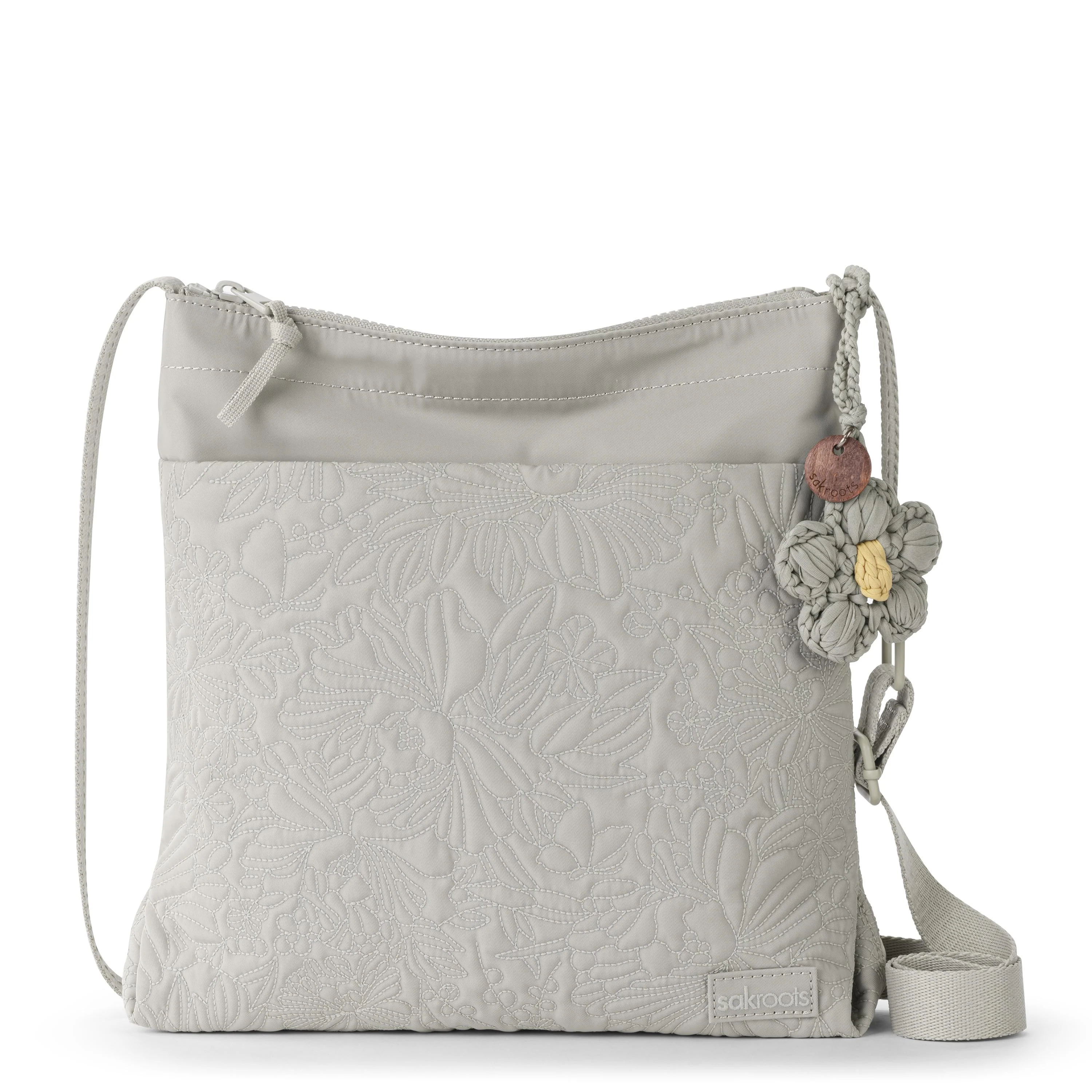 Banyan Basic Crossbody - EcoTwill - Pebble Flower Blossom Quilted