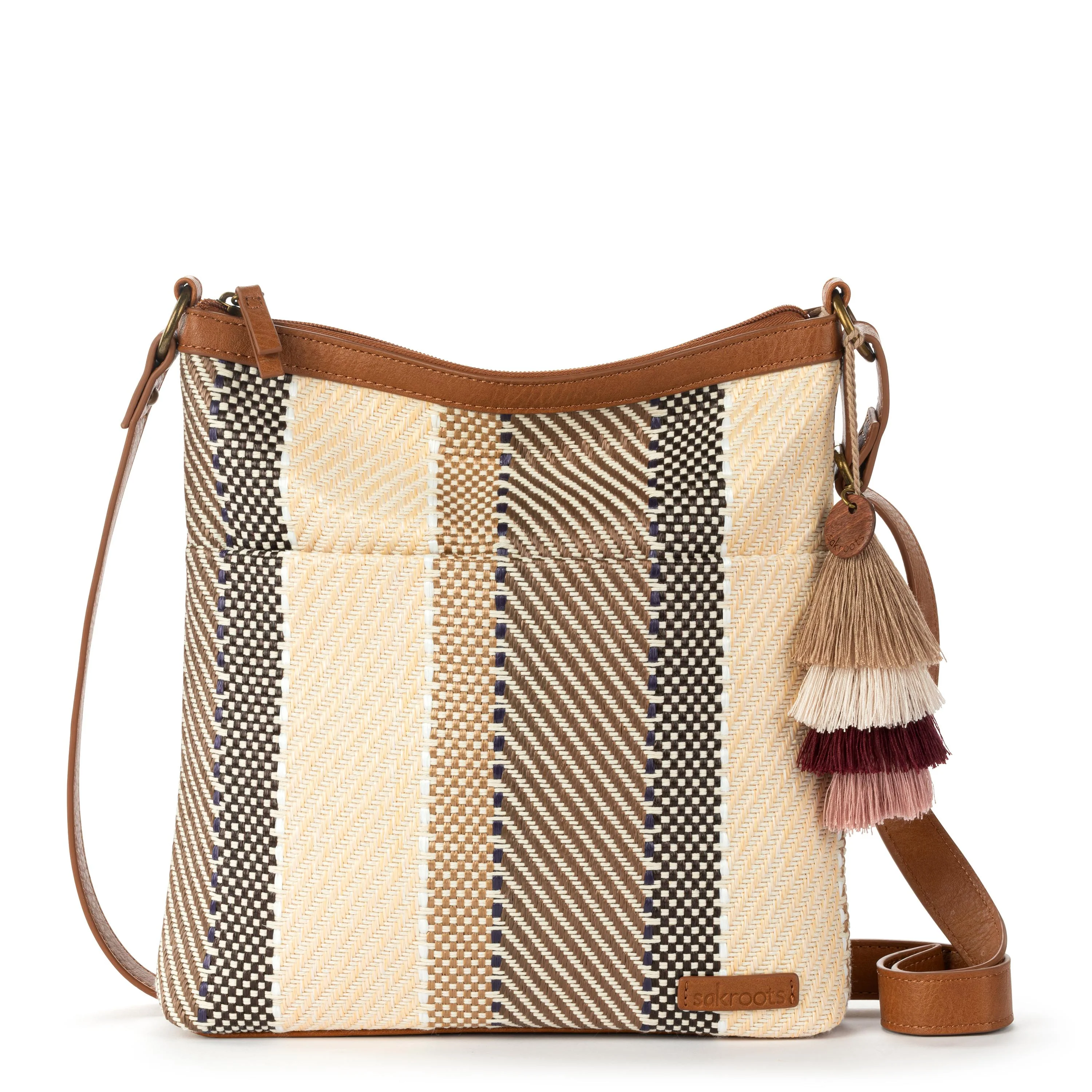 Banyan Basic Crossbody - Straw - Tobacco Batik Woven