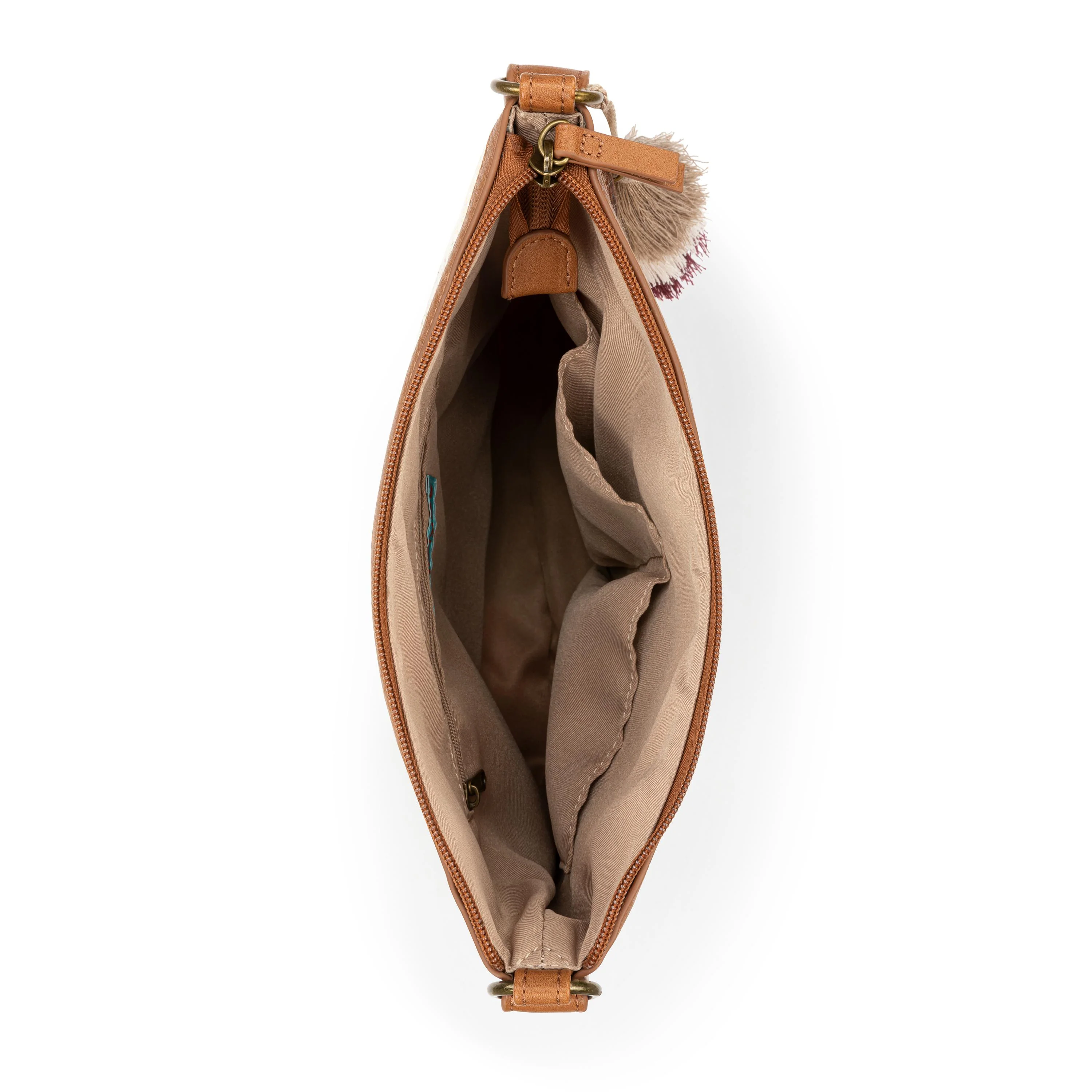 Banyan Basic Crossbody - Straw - Tobacco Batik Woven - Image 4