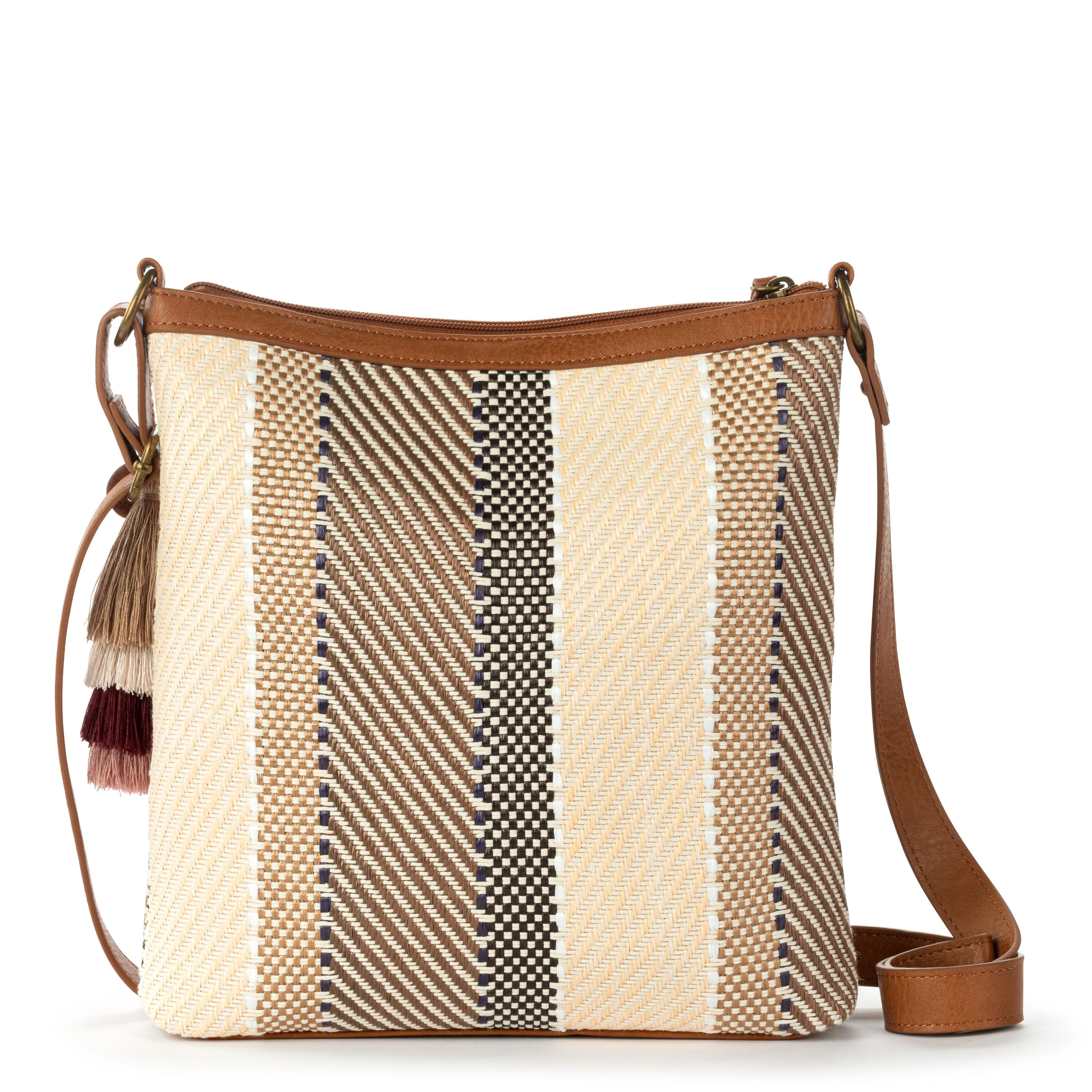Banyan Basic Crossbody - Straw - Tobacco Batik Woven - Image 5