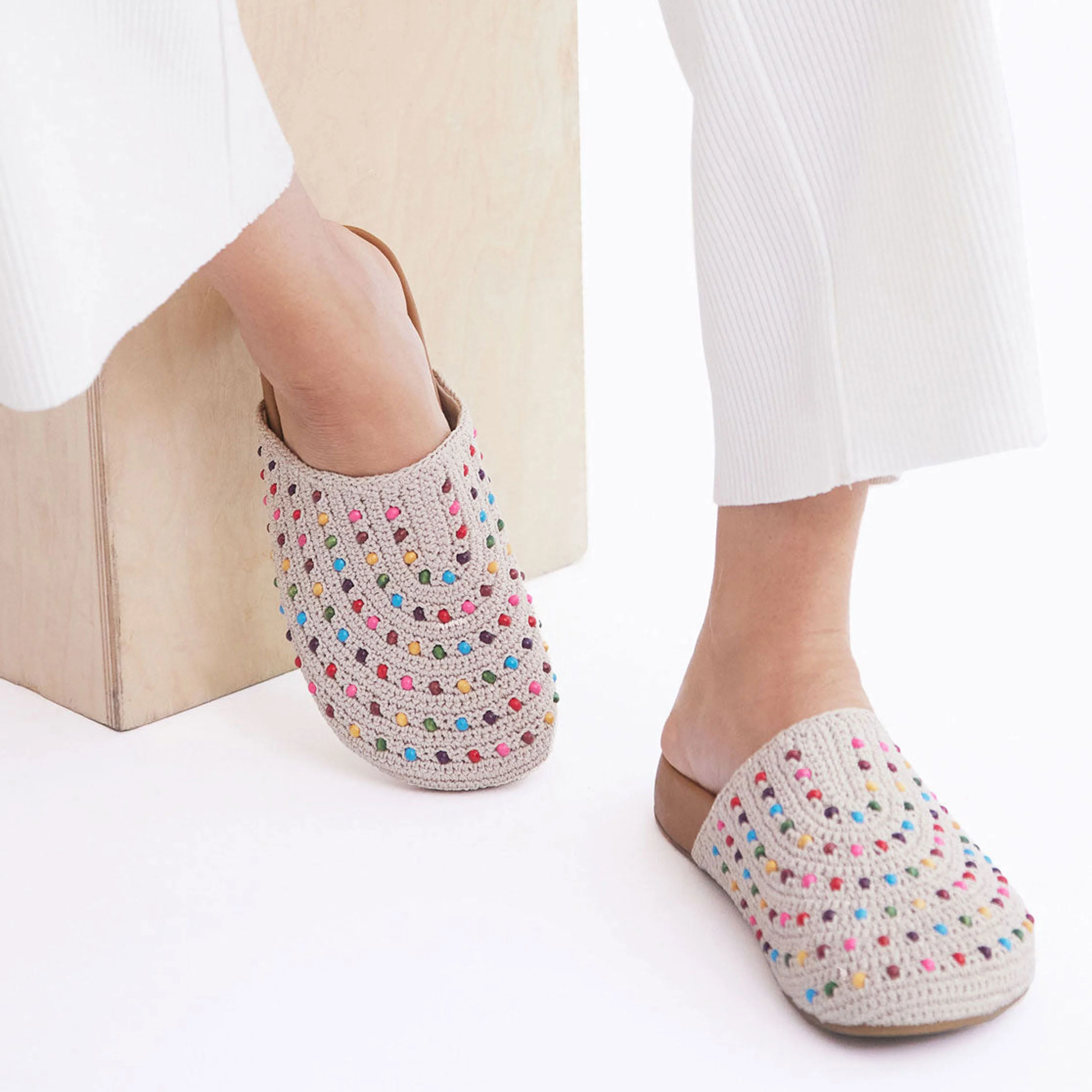 Bolinas Clog - Hand Crochet - Ecru Multi Beads - Image 5