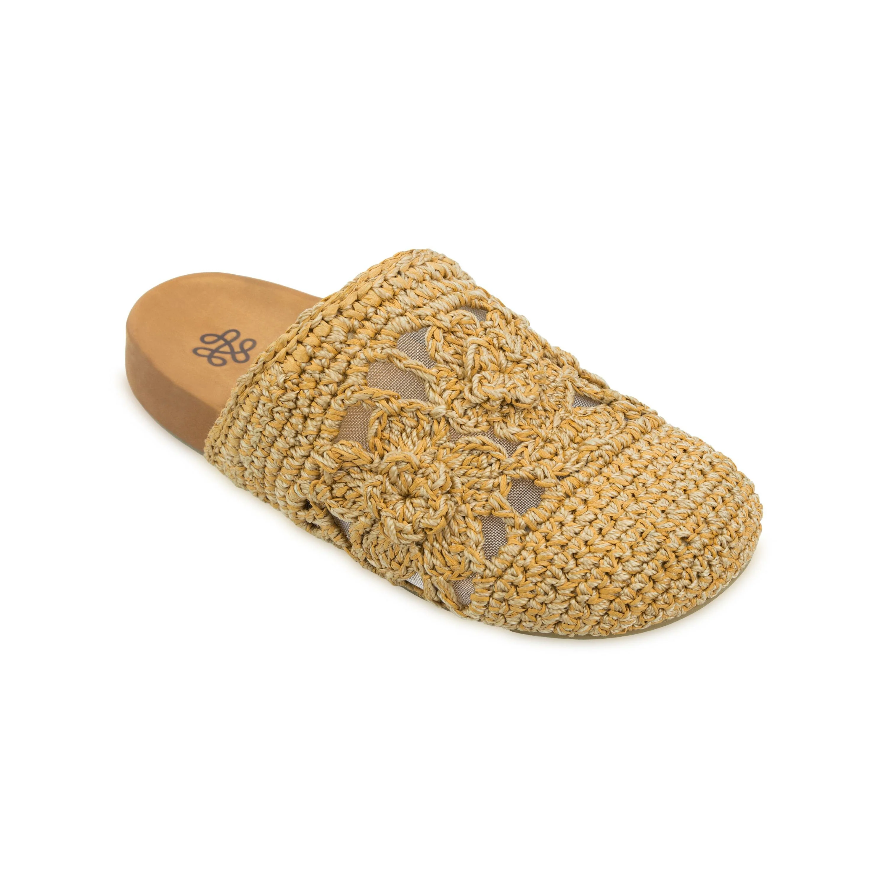 Bolinas Clog - Hand Crochet - Natural Tonal Flower - Image 2