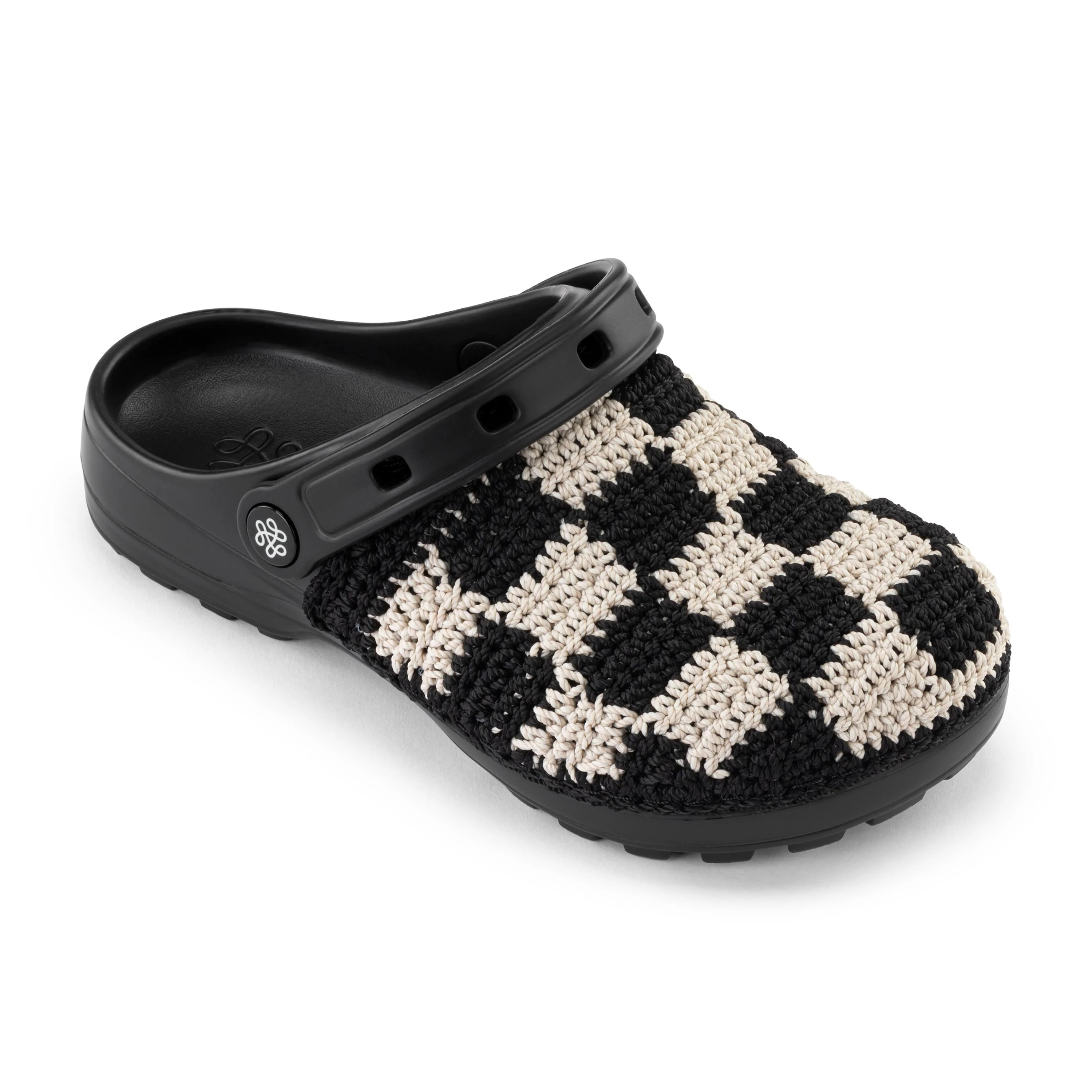 Bolo Clog - Hand Crochet - Black Check - Image 2
