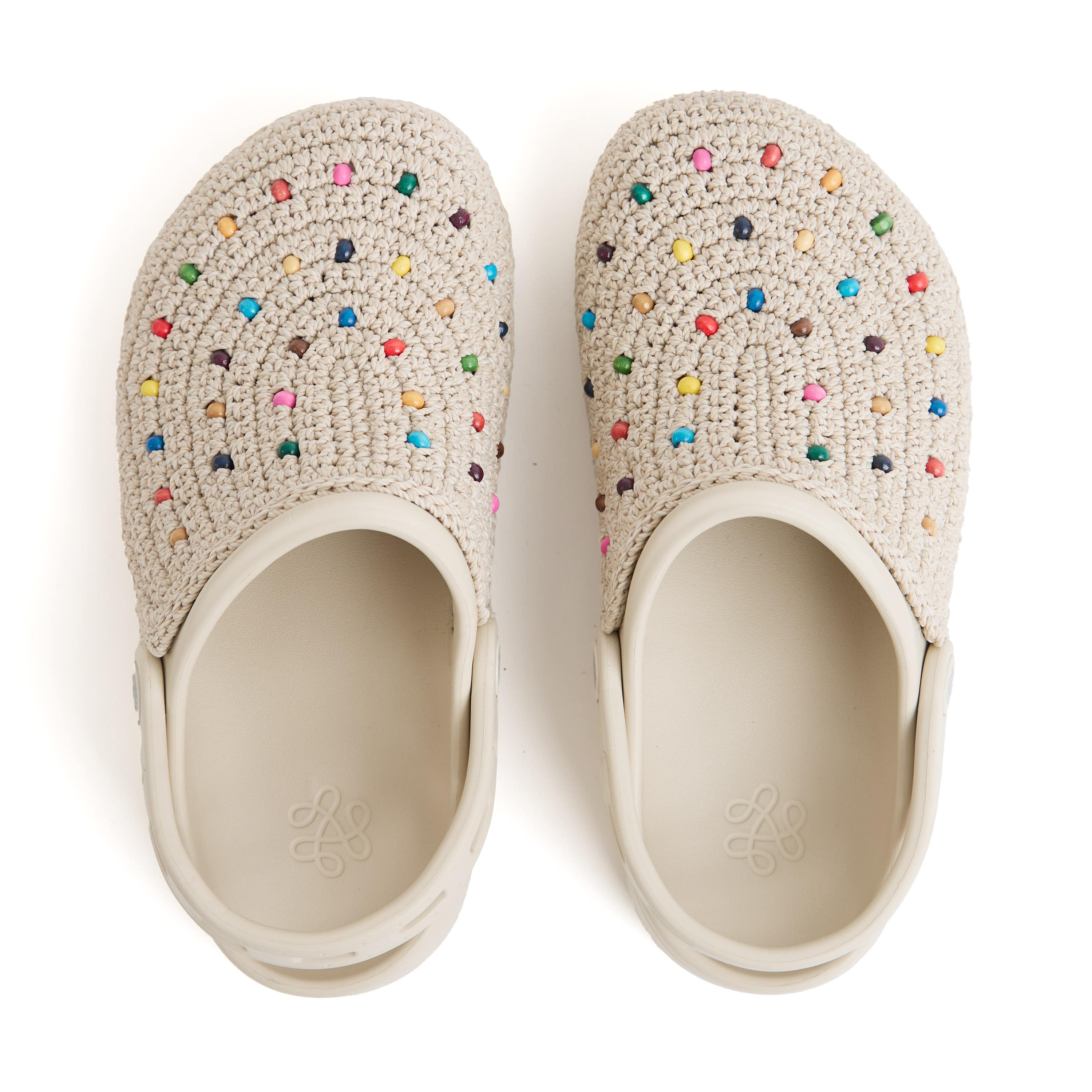 Bolo Clog - Hand Crochet - Ecru Multi Beads