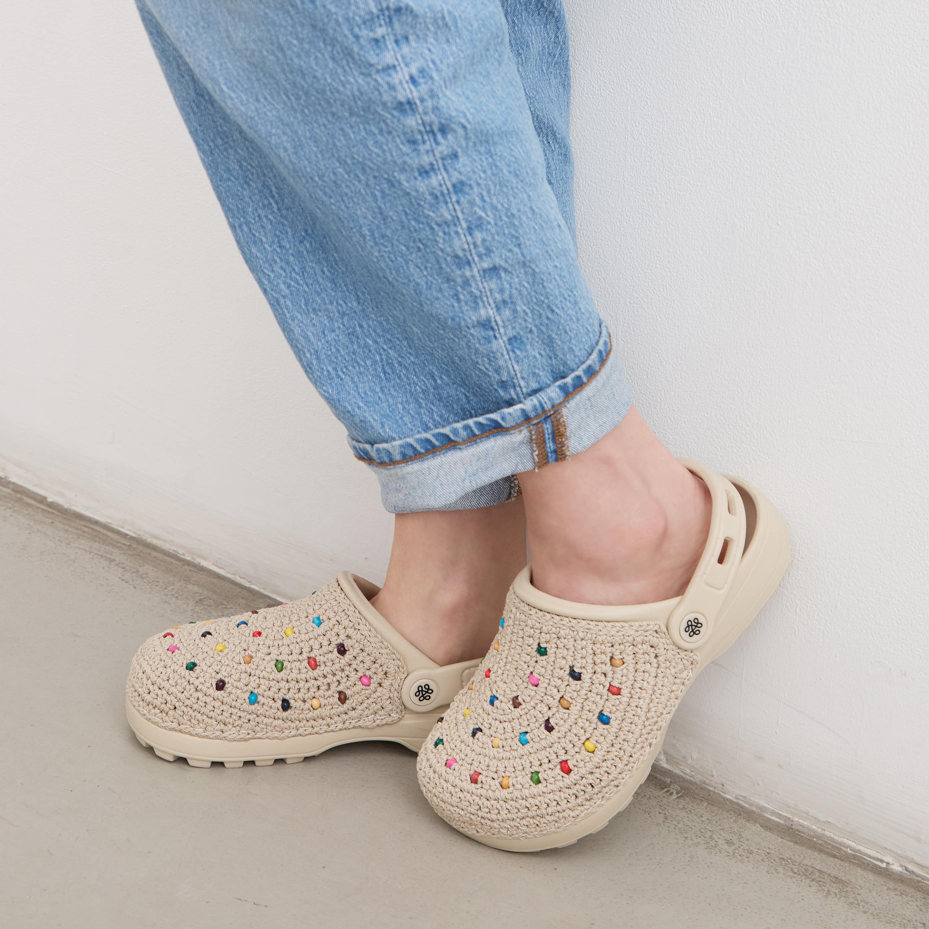 Bolo Clog - Hand Crochet - Ecru Multi Beads - Image 2