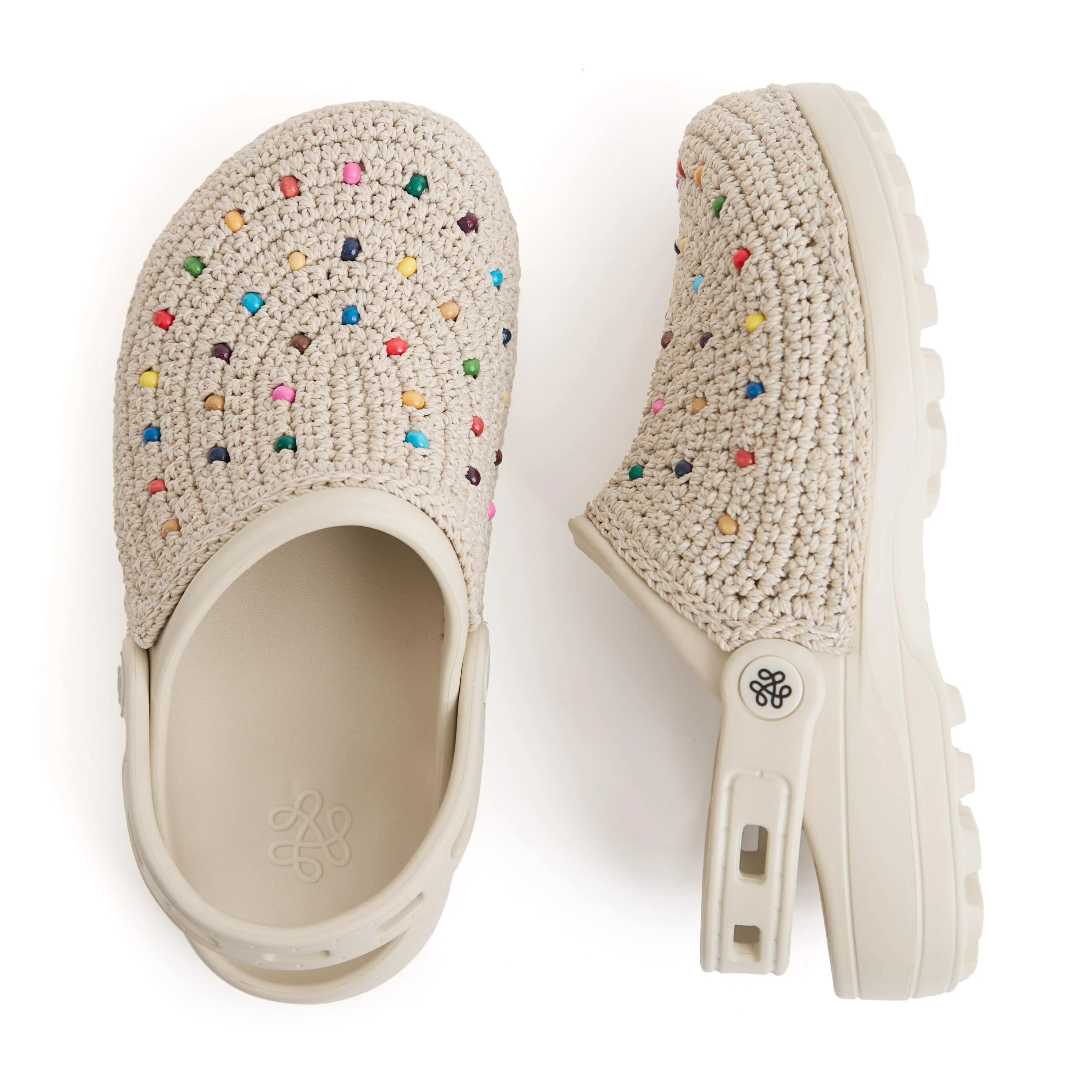 Bolo Clog - Hand Crochet - Ecru Multi Beads - Image 5