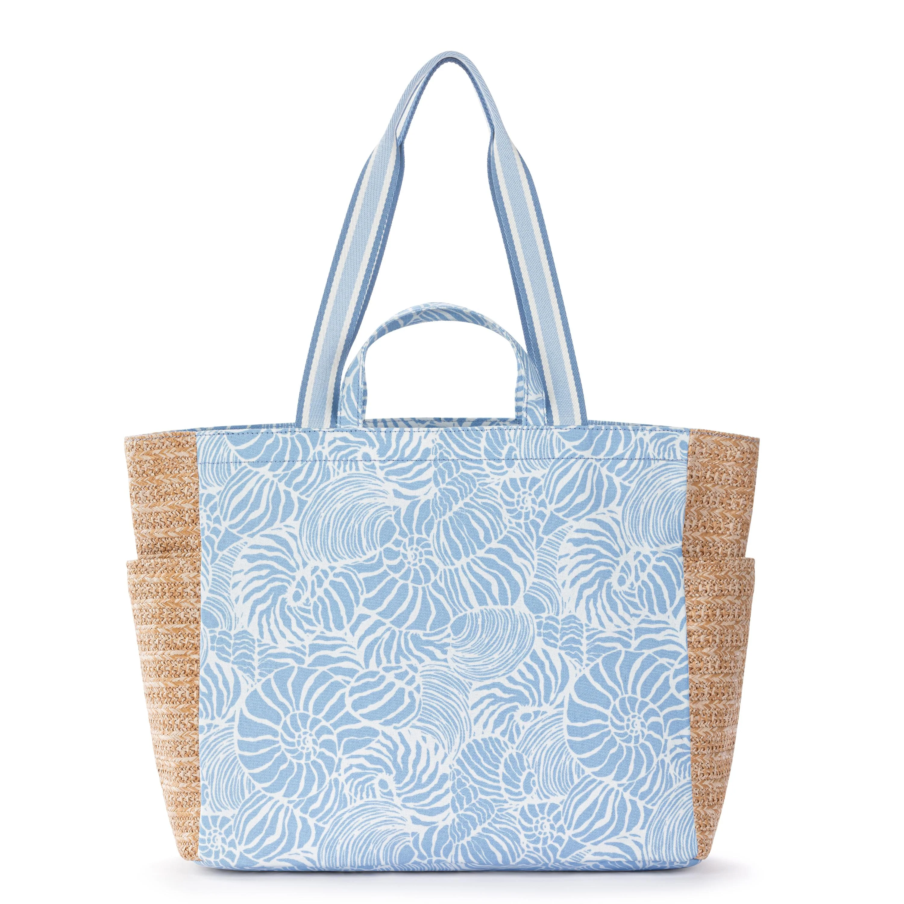 Cassia Beach Tote - Canvas - Blue Aura Seashore - Image 4