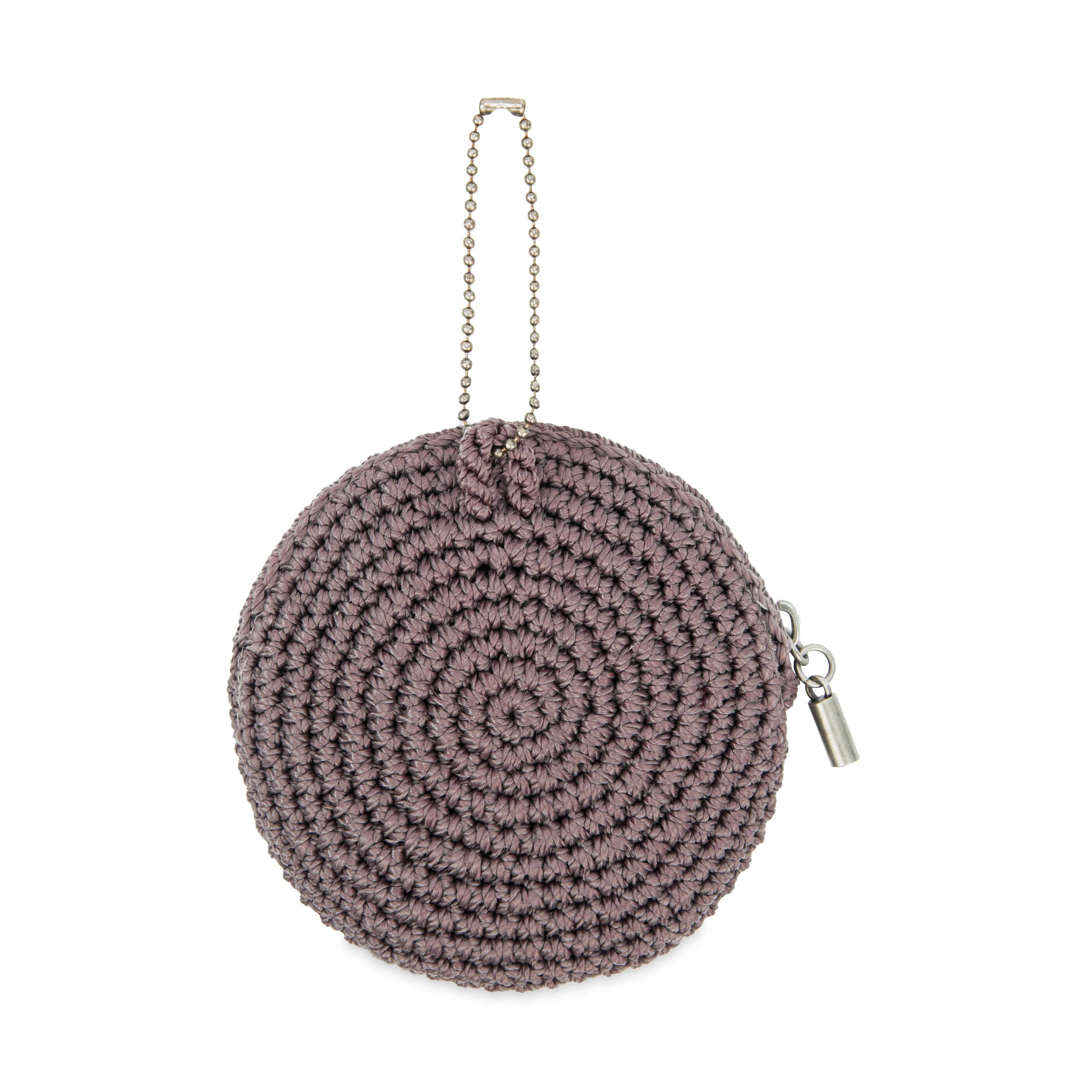 Circle Coin Pouch - Hand Crochet - Mushroom Suede Heart - Image 3