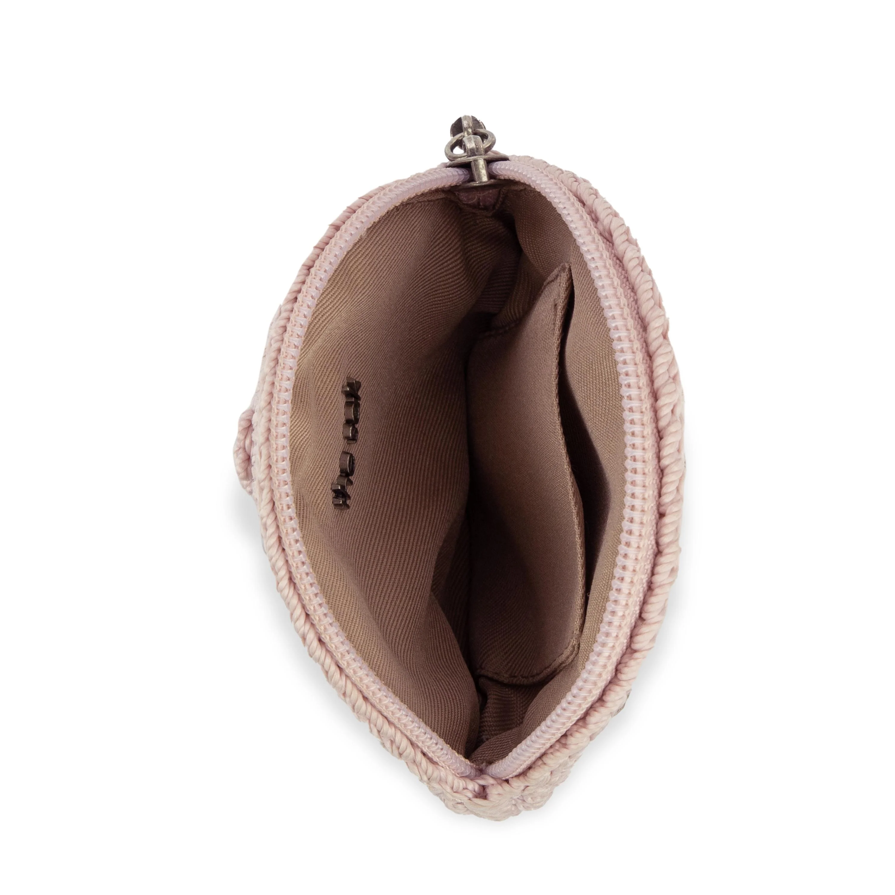 Circle Coin Pouch - Hand Crochet - Pink Sand Flower - Image 2