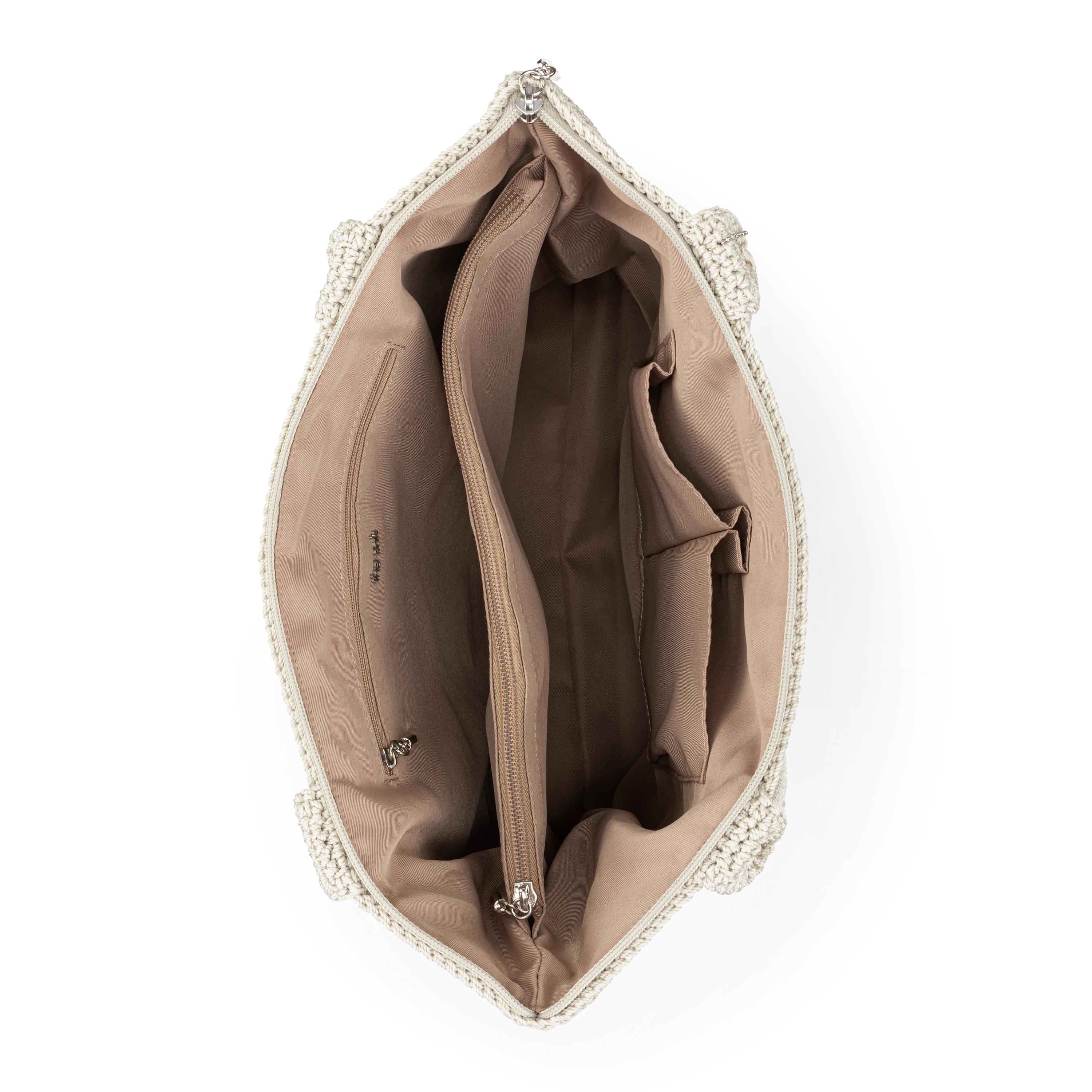 Crafted Classic Carryall - Hand Crochet - Natural Medallion - Image 4