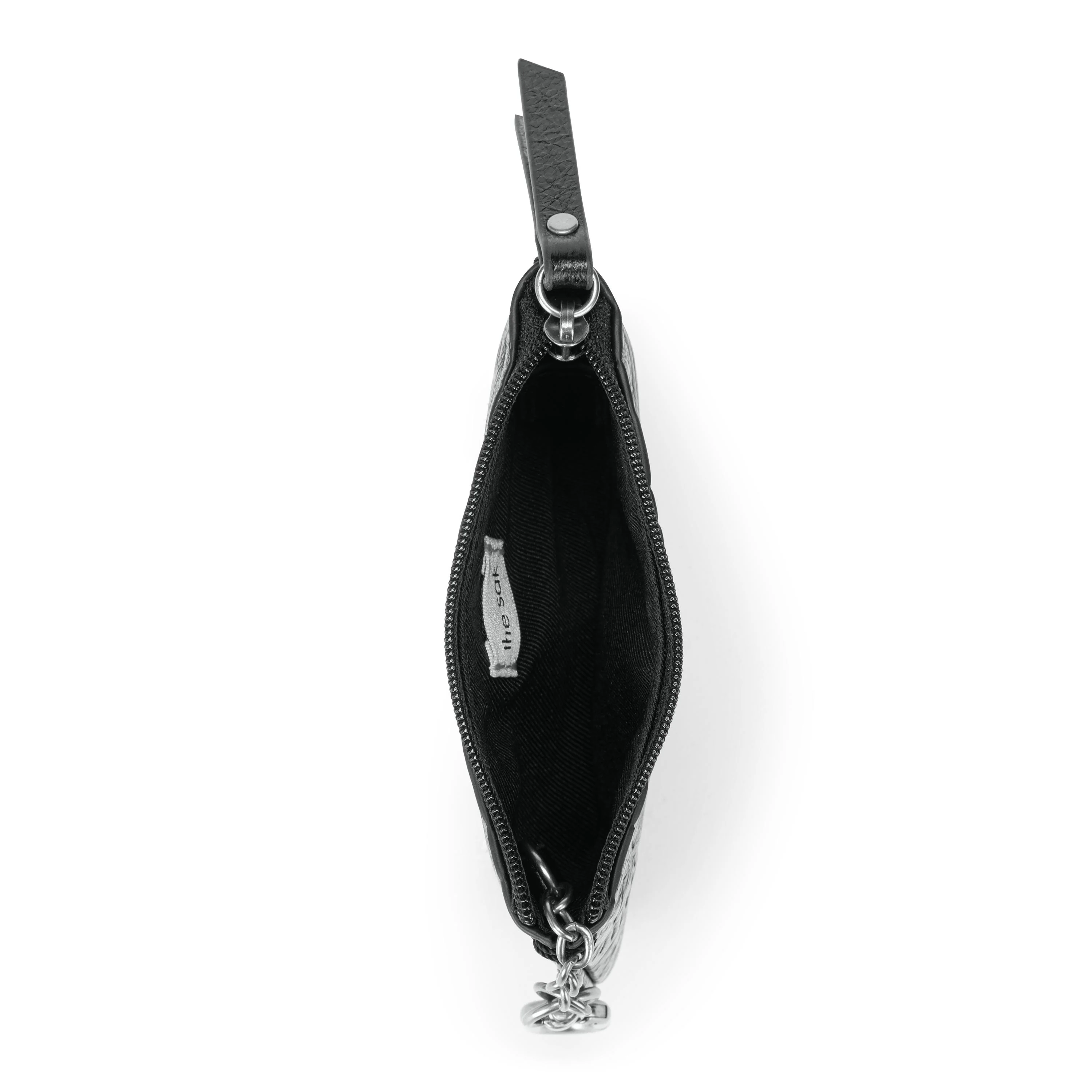 Cypress Small Card Wallet - Leather - Black Leaf Embossed - Image 2