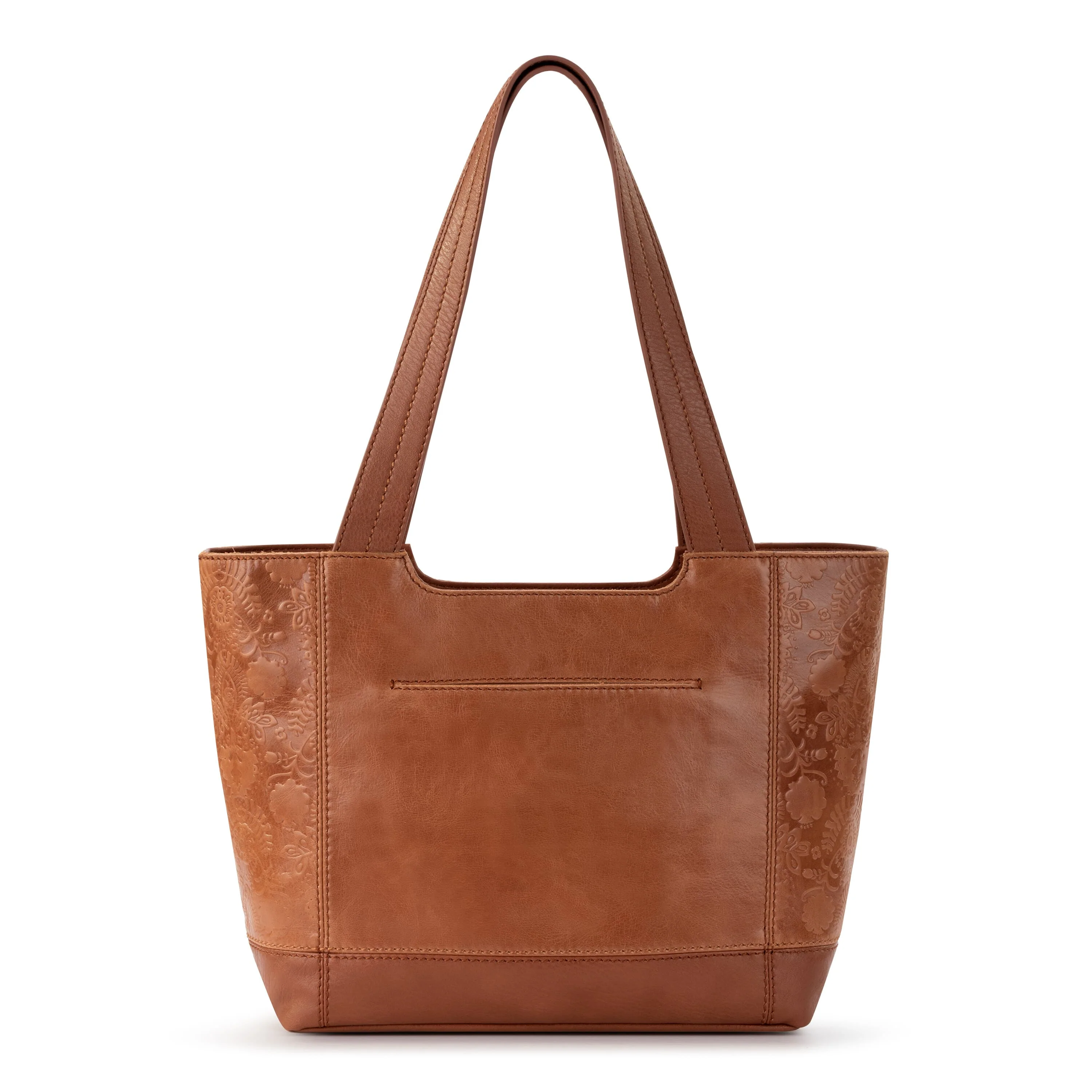 De Young Tote - Leather - Tobacco Floral Embossed - Image 4