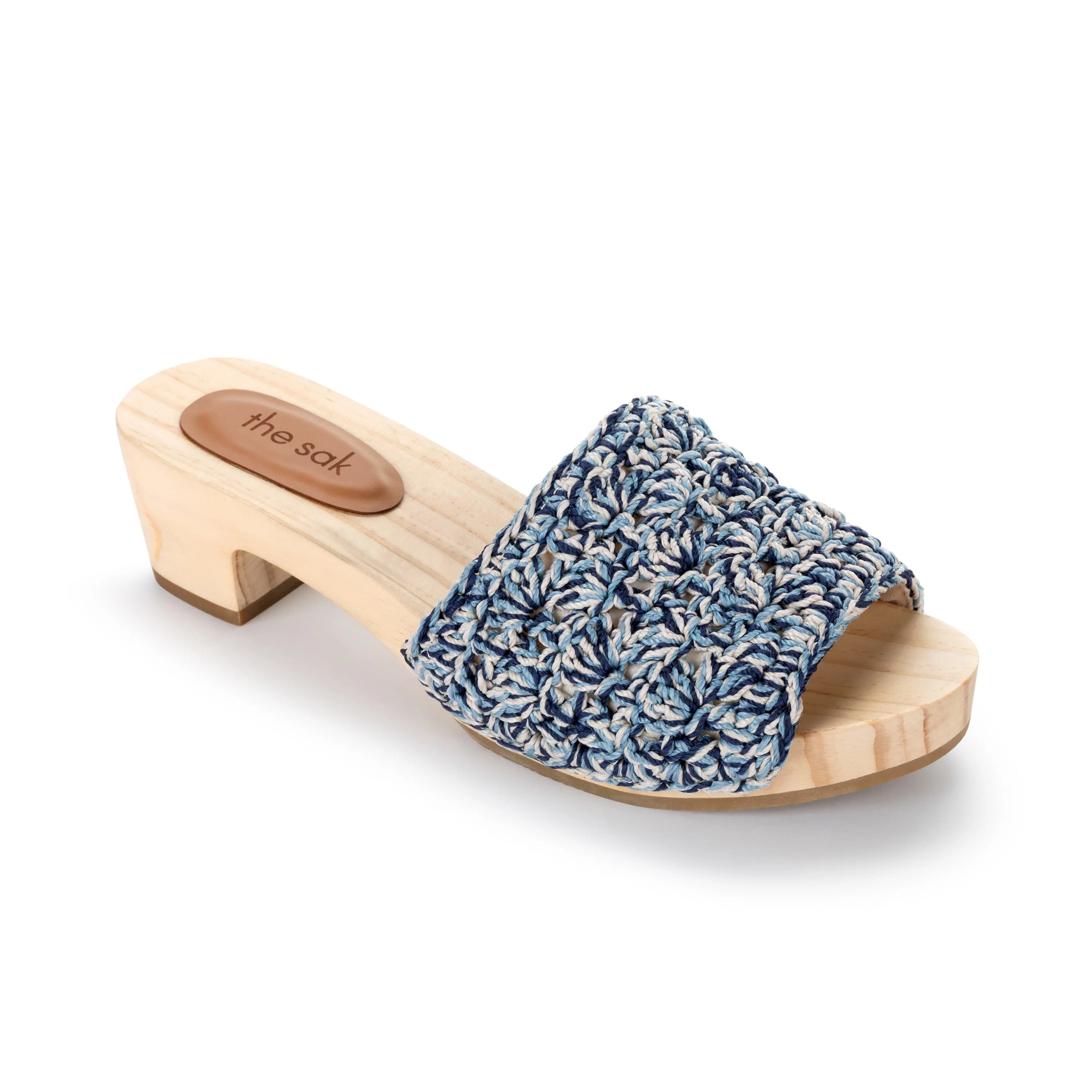 Ella Clog Sandal - Hand Crochet - Blue Static Shell - Image 2