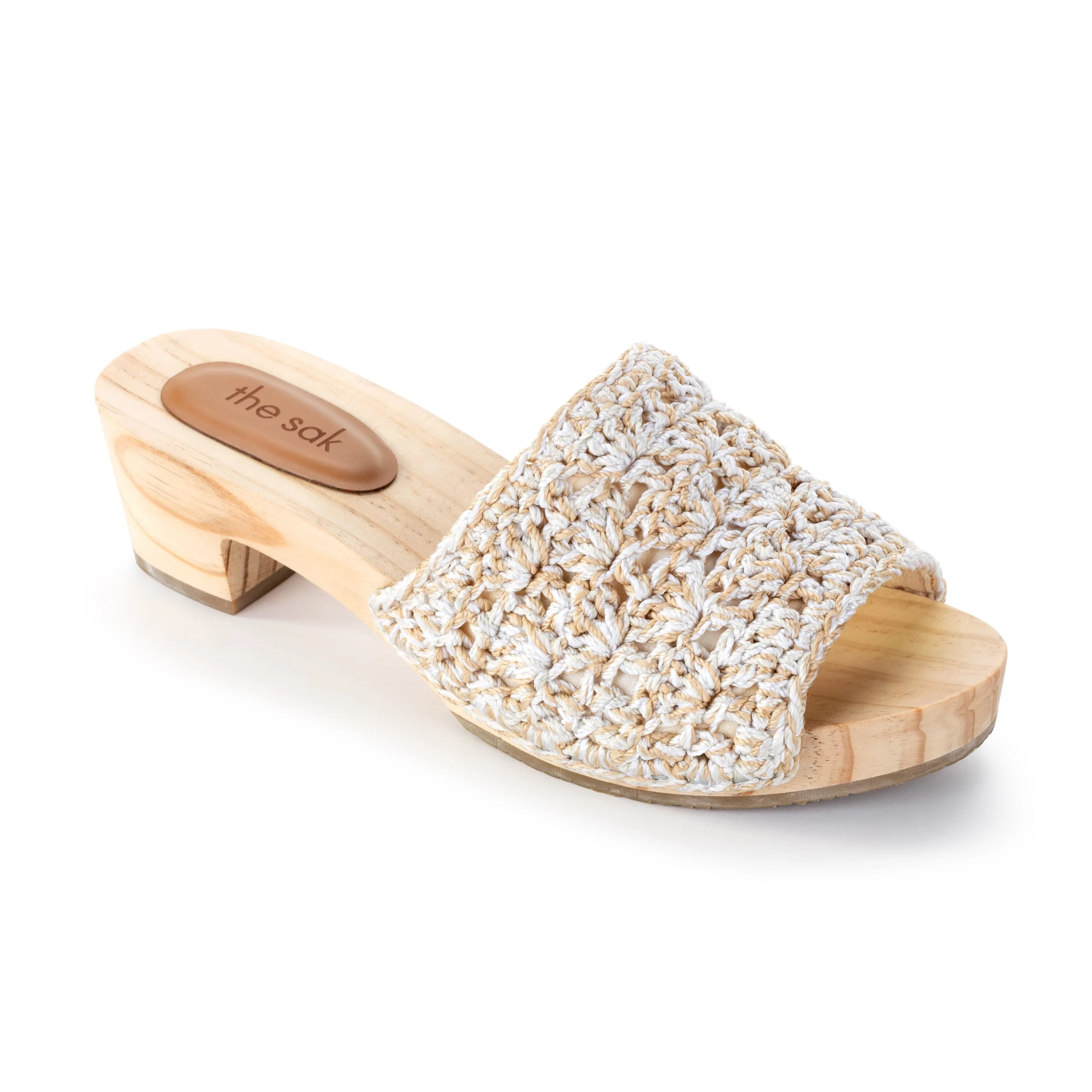 Ella Clog Sandal - Hand Crochet - Natural Static Shell - Image 2