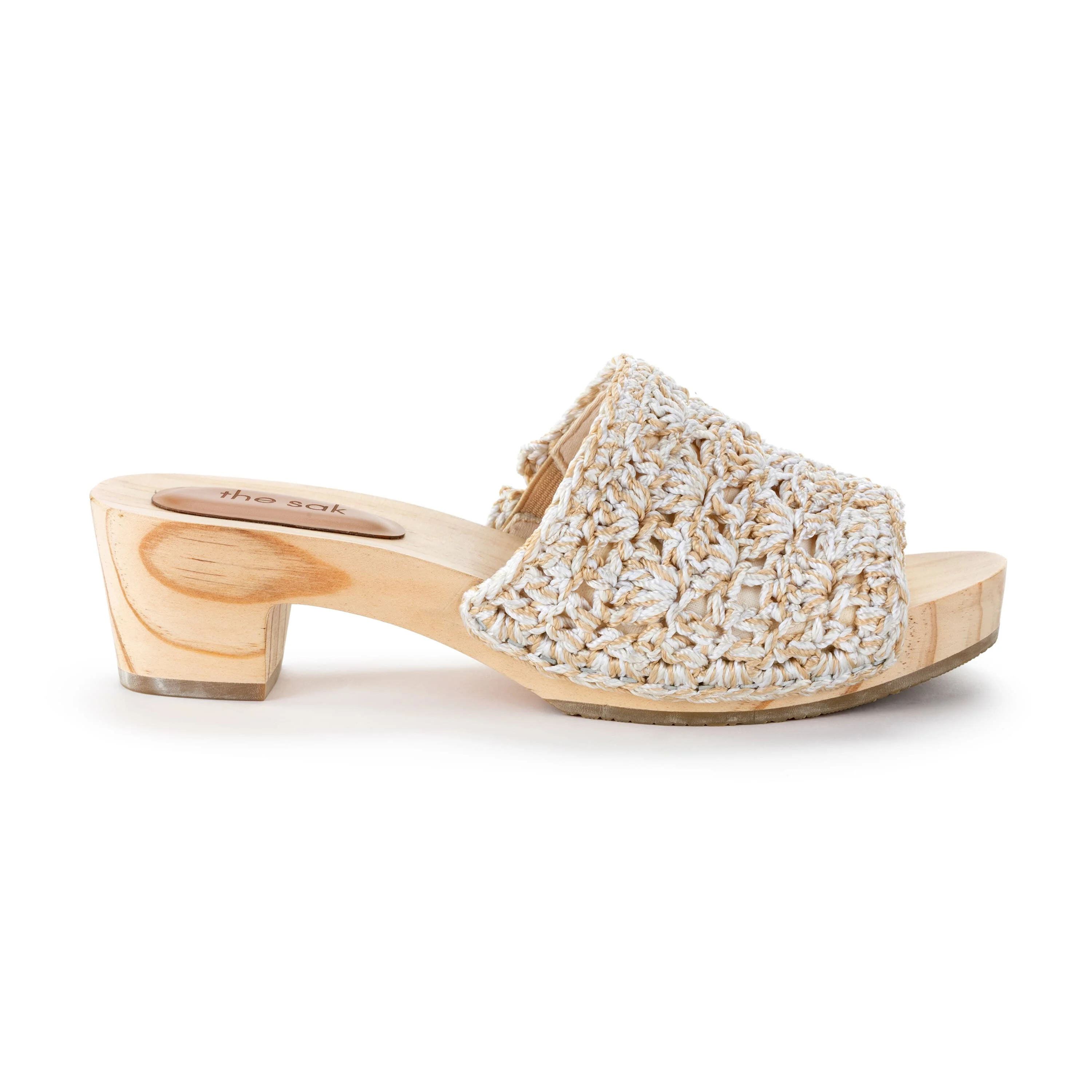 Ella Clog Sandal - Hand Crochet - Natural Static Shell - Image 3