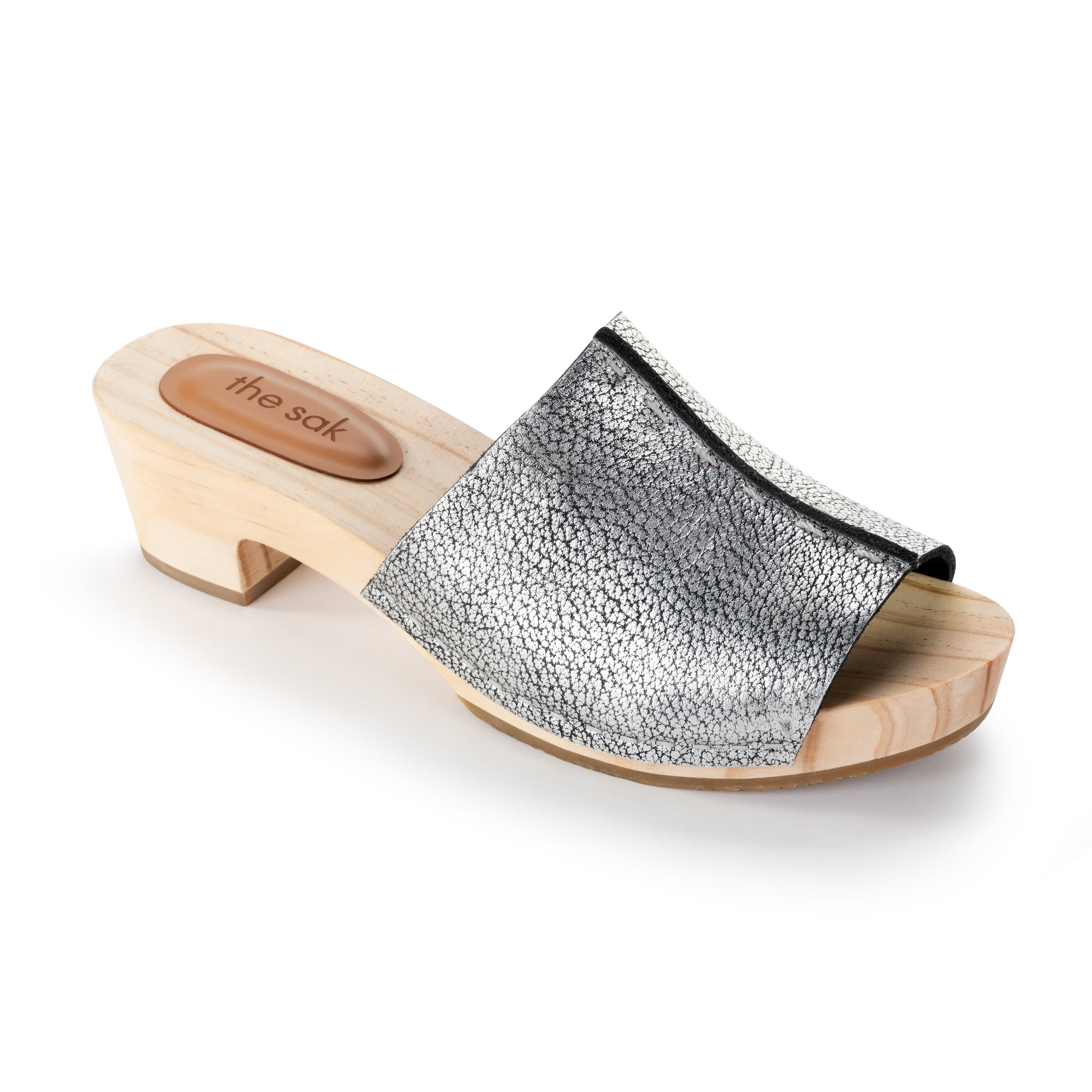 Ella Clog Sandal - Leather - Dark Silver - Image 2