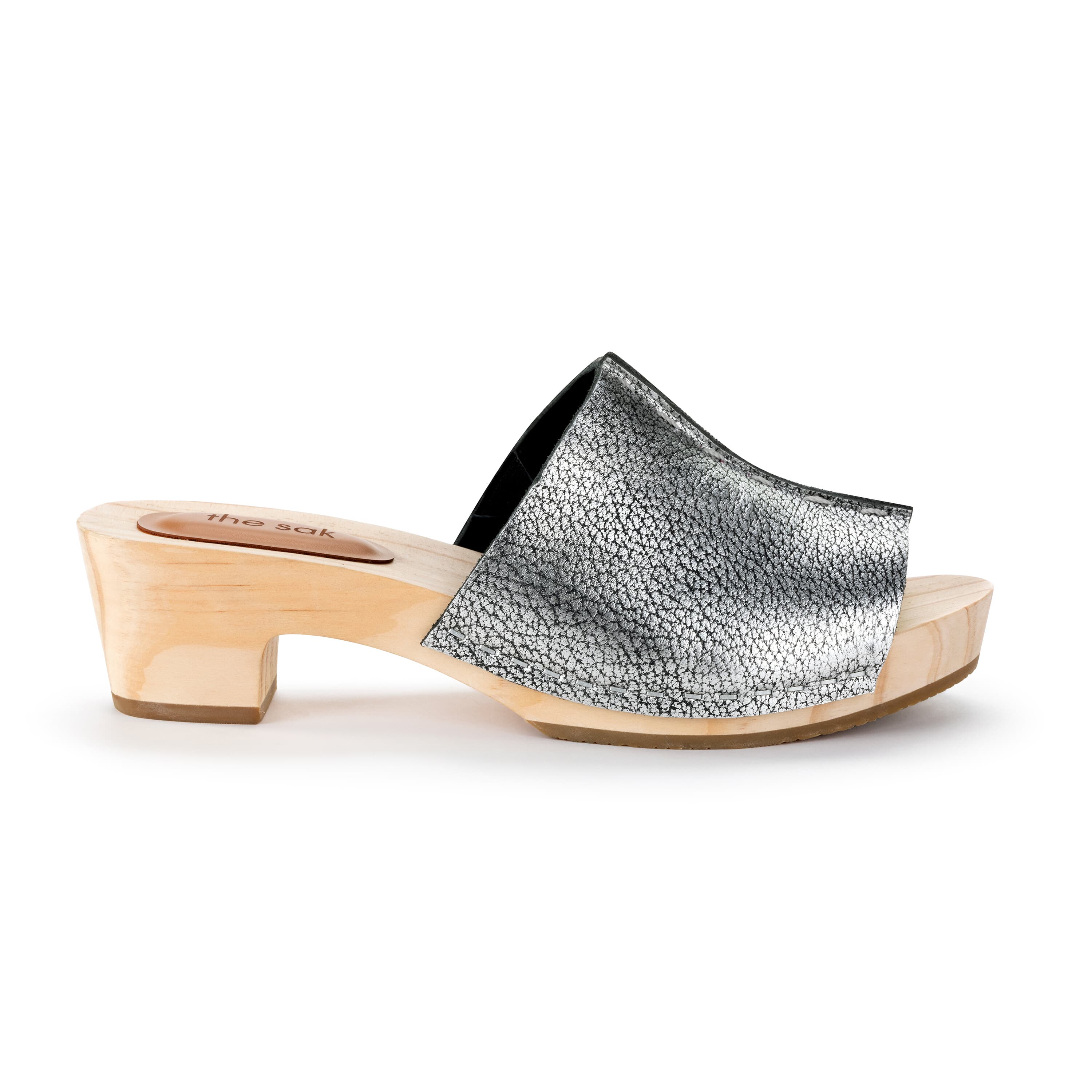 Ella Clog Sandal - Leather - Dark Silver - Image 3