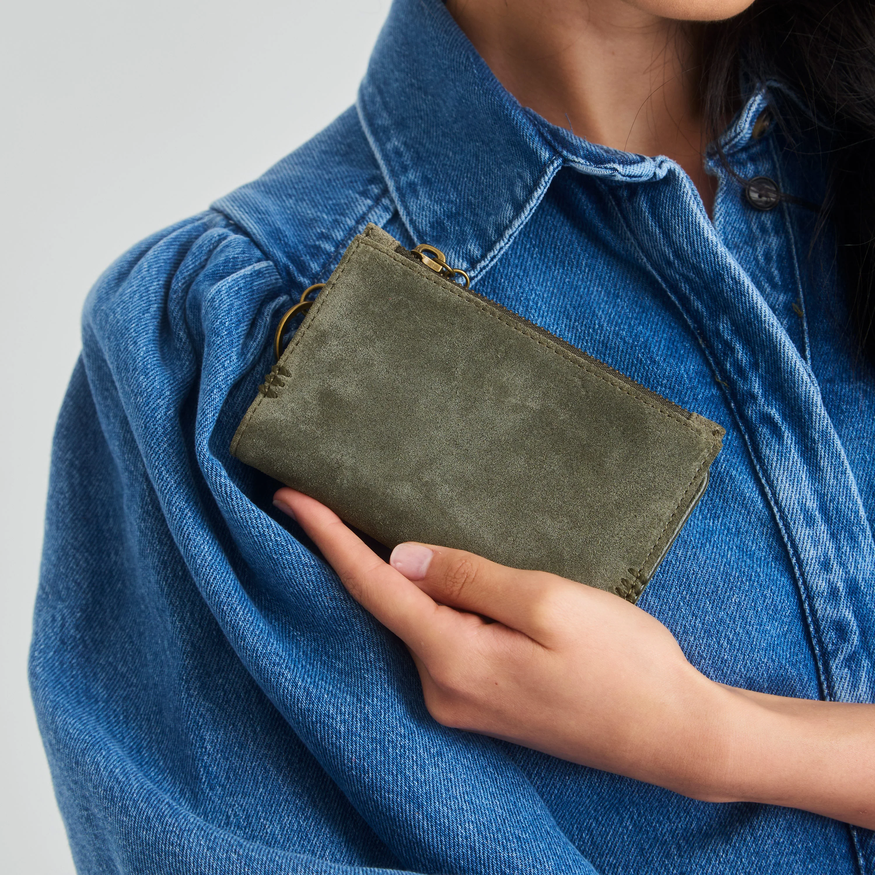 Encino Essential Wallet - Leather - Moss Suede - Image 2