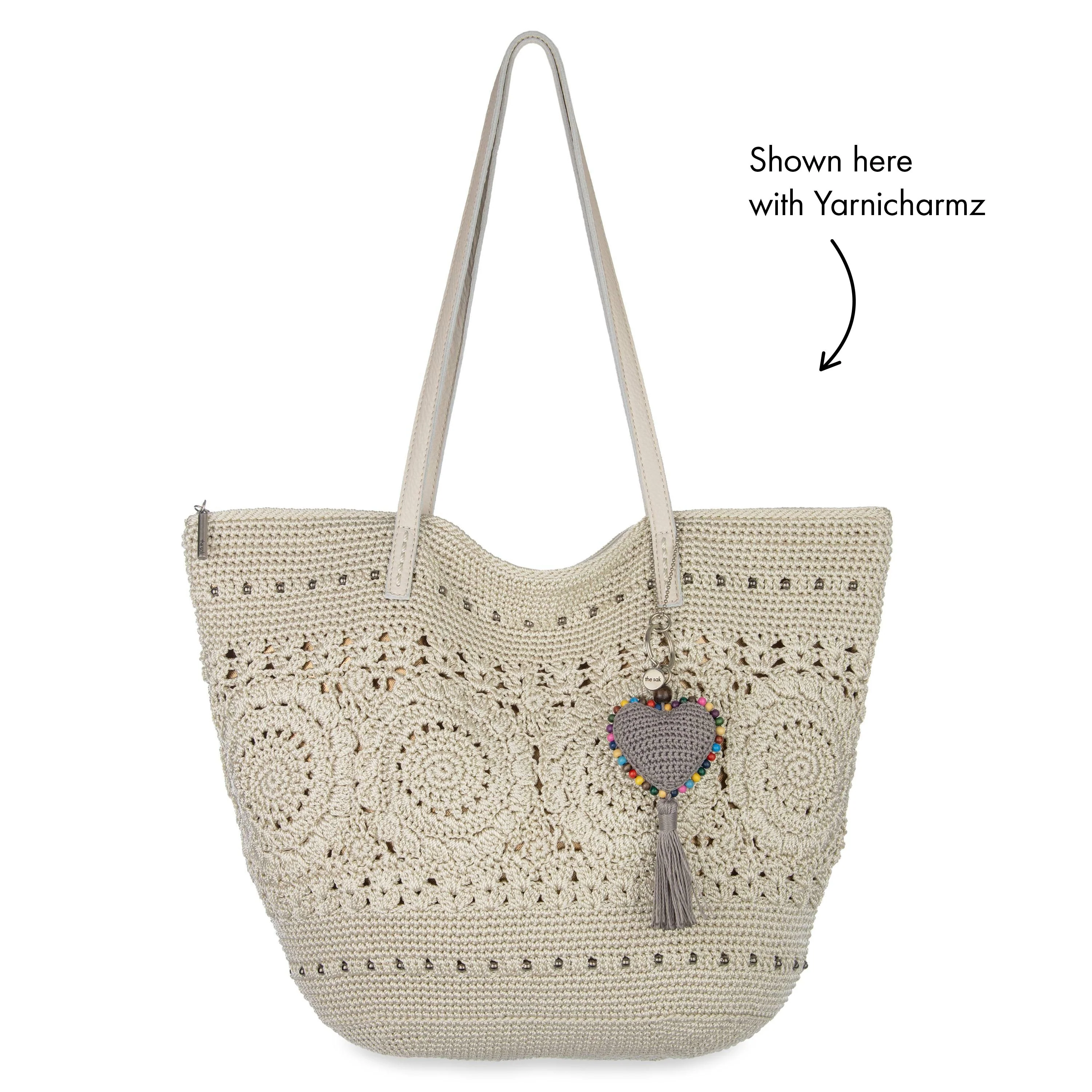 Faye Large Tote - Hand Crochet - Natural Medallion - Image 6