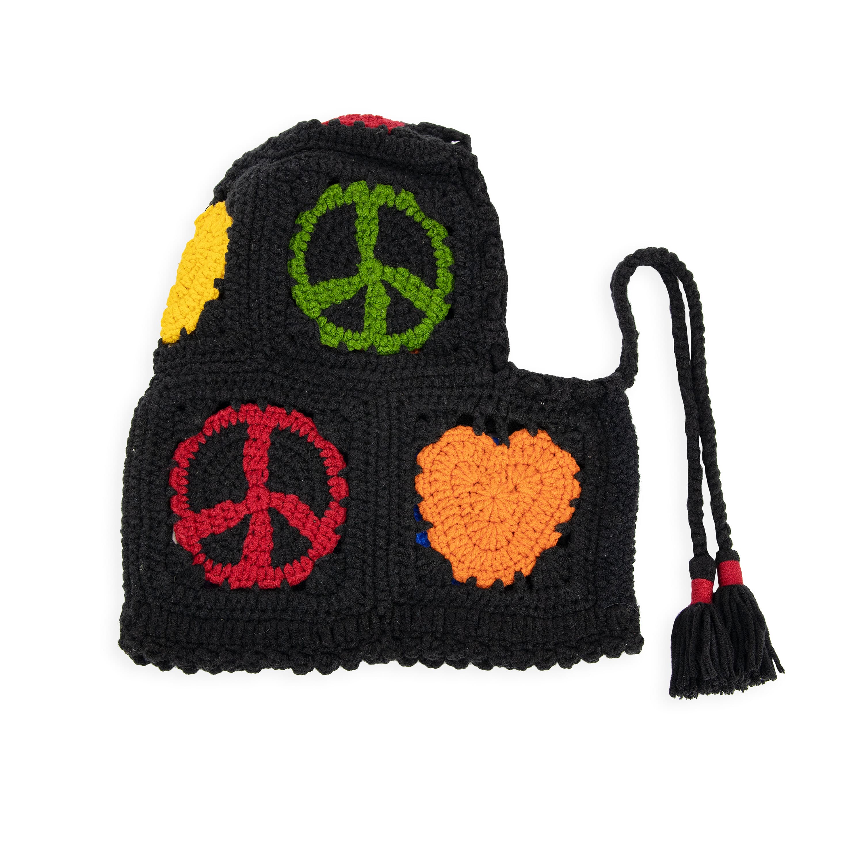 Haven Balaclava Gloves Set - Hand Crochet - Black Peace And Love - Image 3