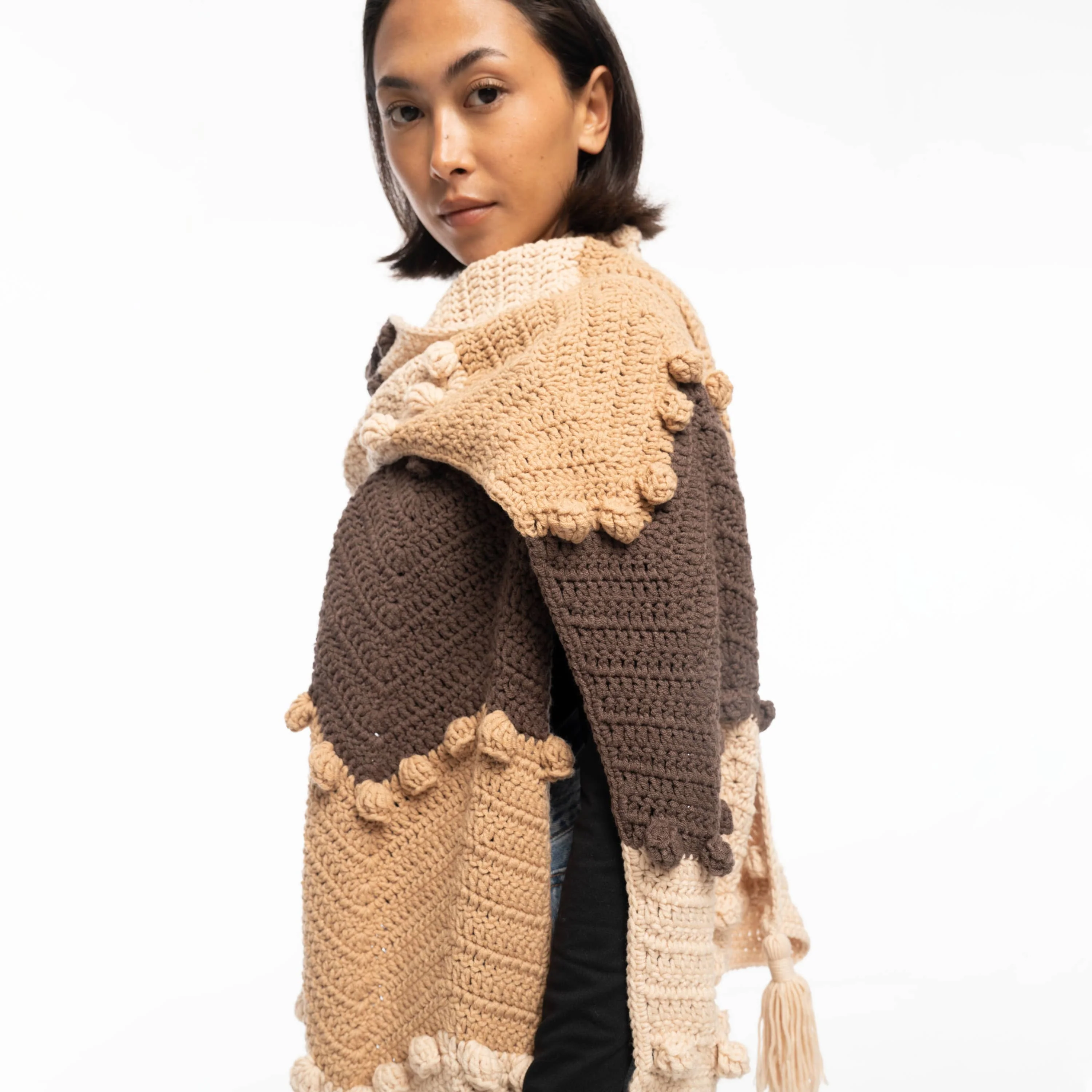Haven Cozy Scarf - Hand Crochet - Neutral Multi - Image 2