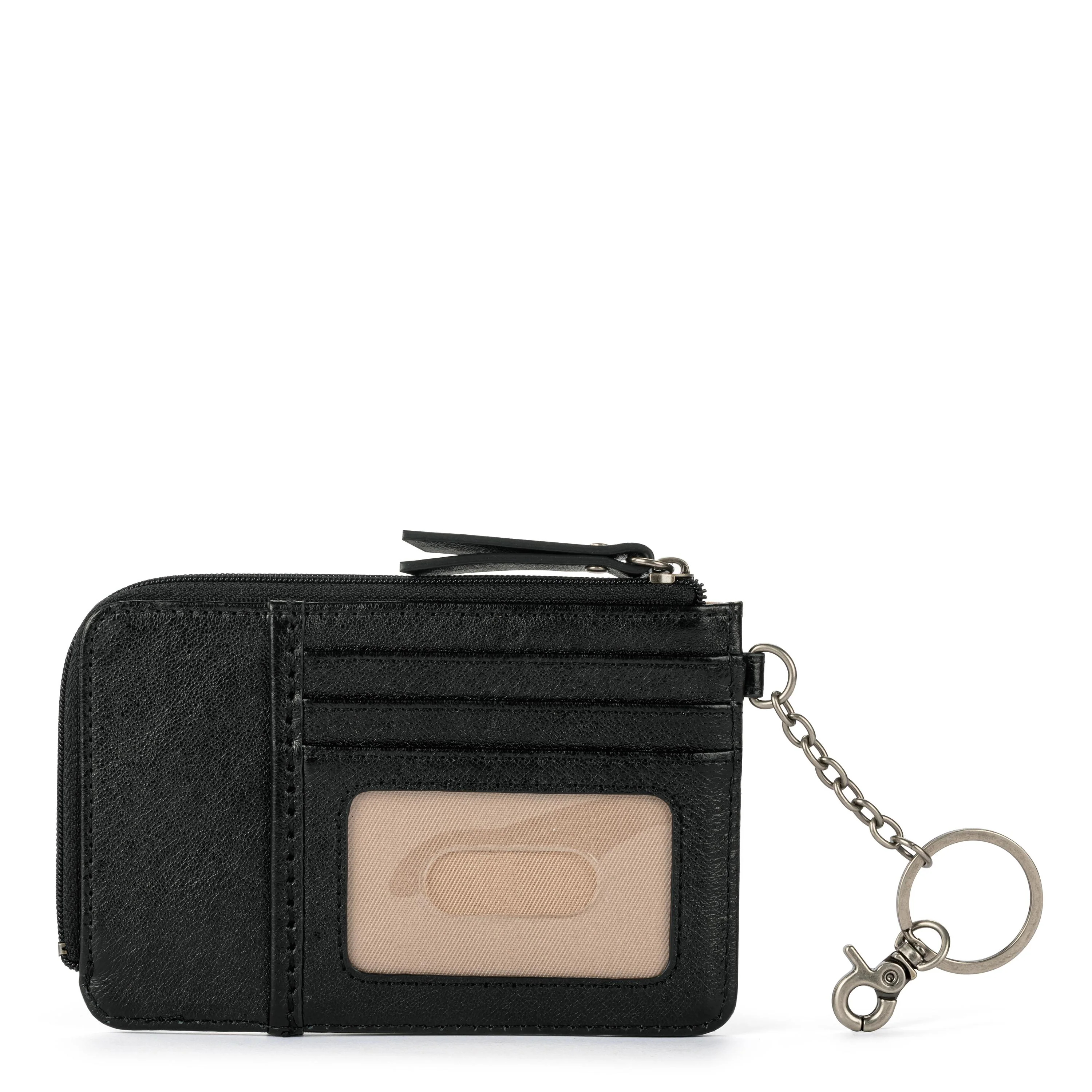 Iris Card Wallet - Leather - Black Leaf Embossed - Image 4