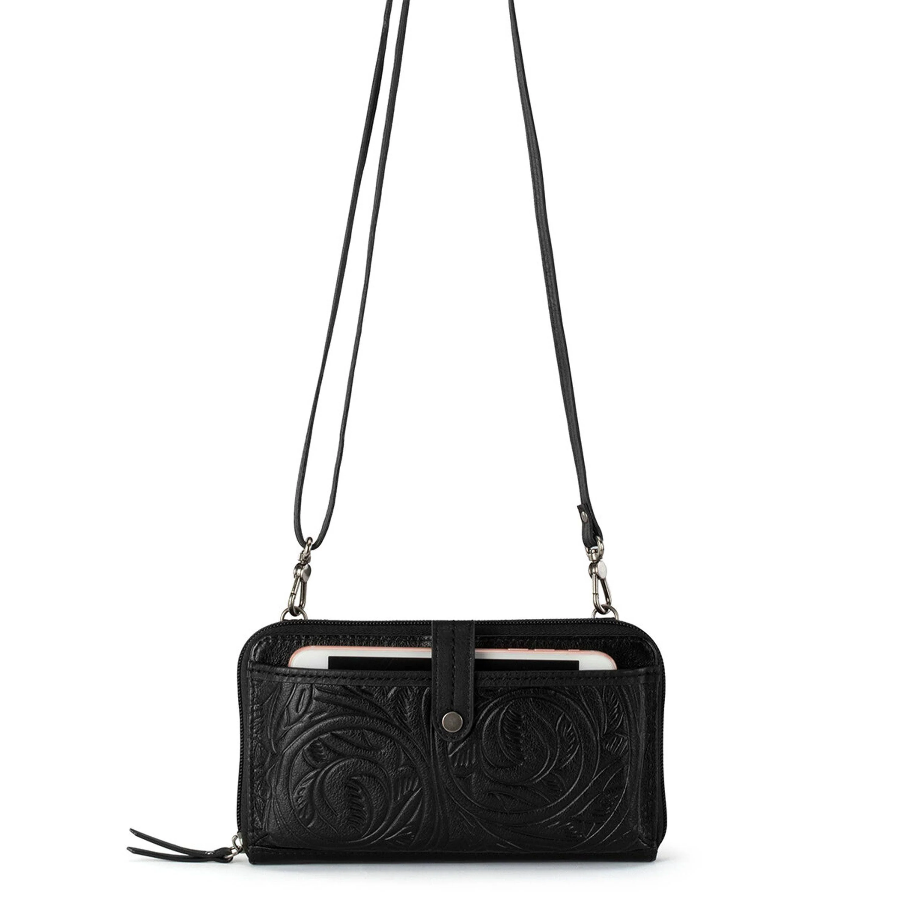 Iris Smartphone Wallet - Leather - Black Leaf Embossed - Image 3