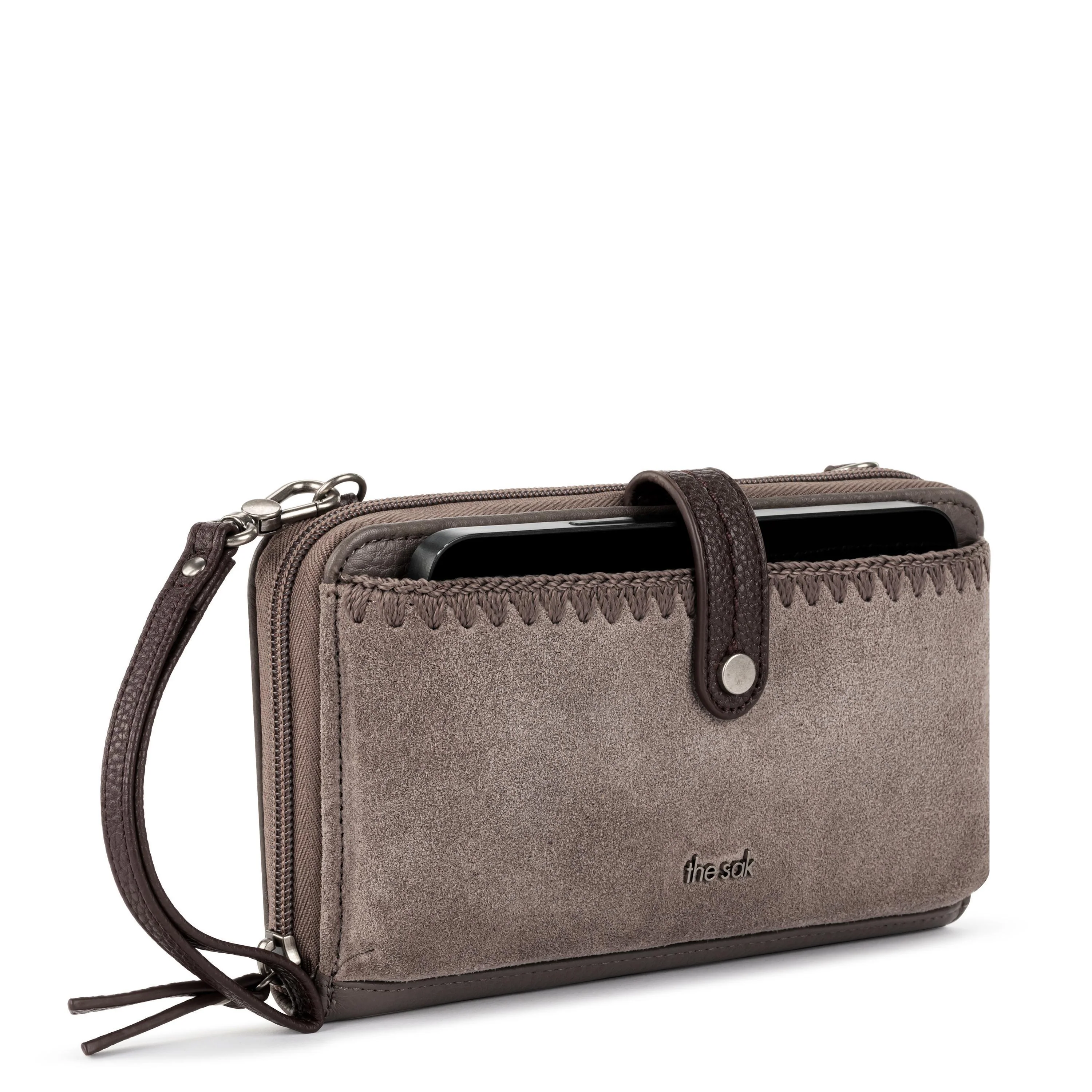 Iris Smartphone Wallet - Leather - Mushroom Suede - Image 4