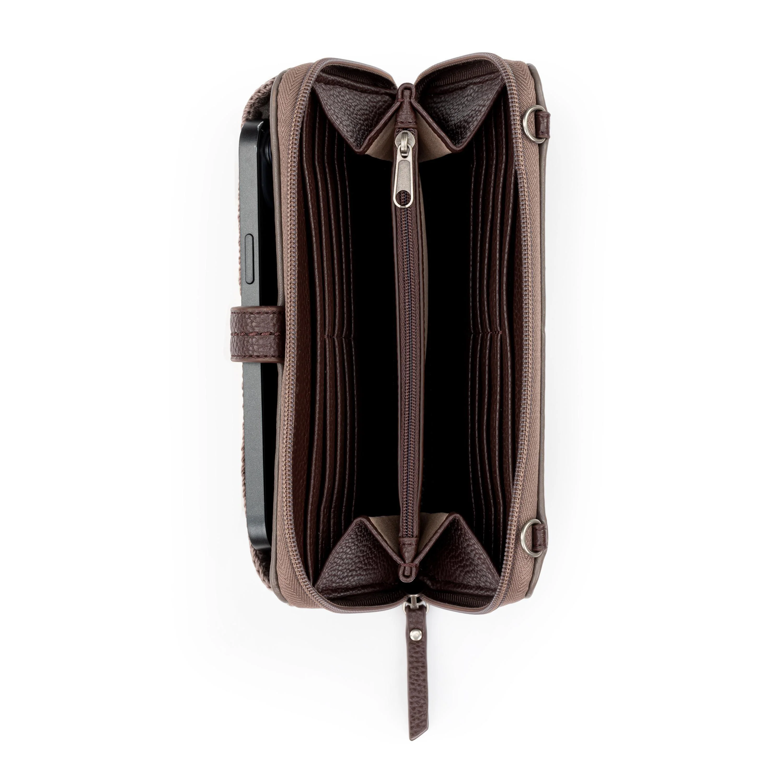 Iris Smartphone Wallet - Leather - Mushroom Suede - Image 5