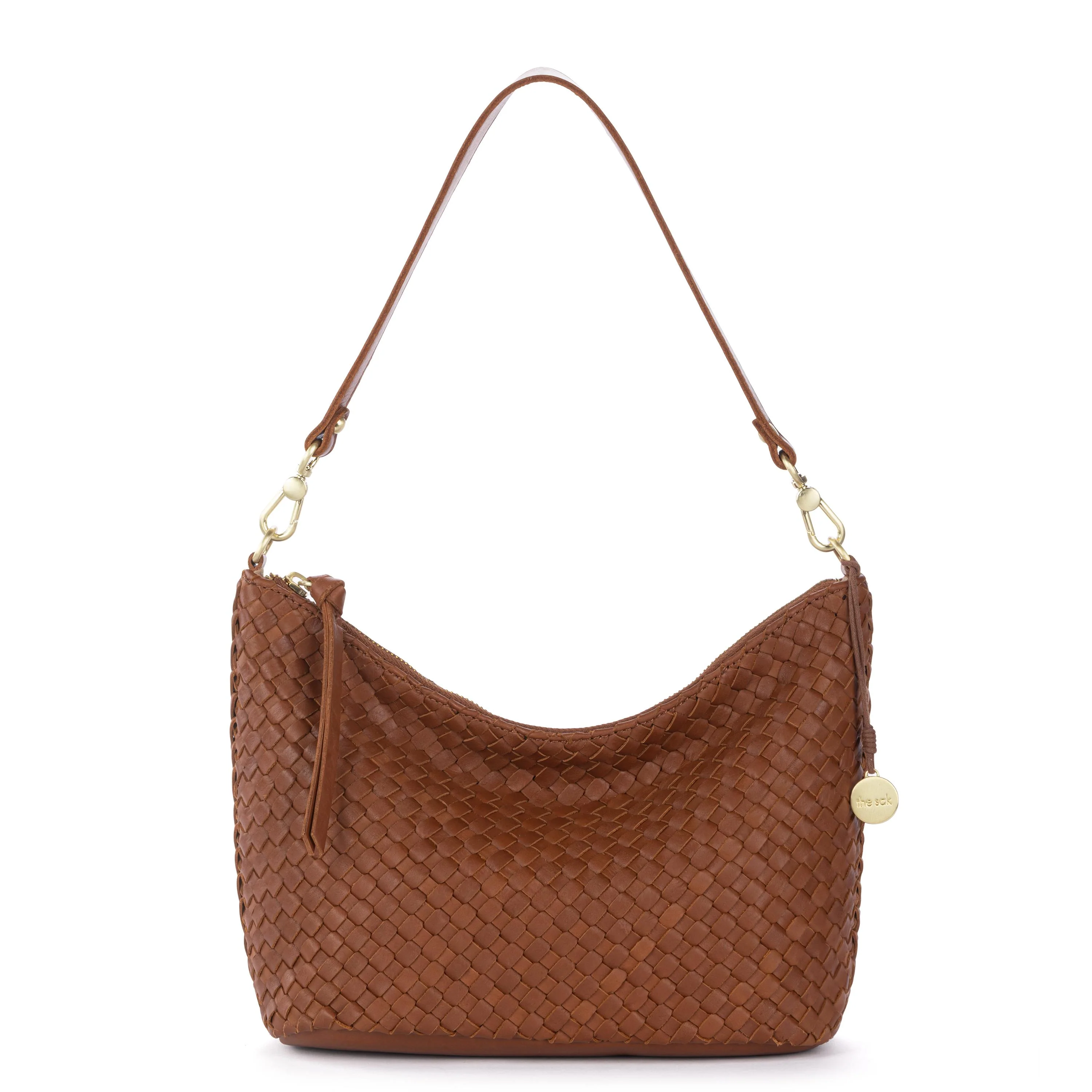 Juniper Small Hobo - Leather - Woven Cognac