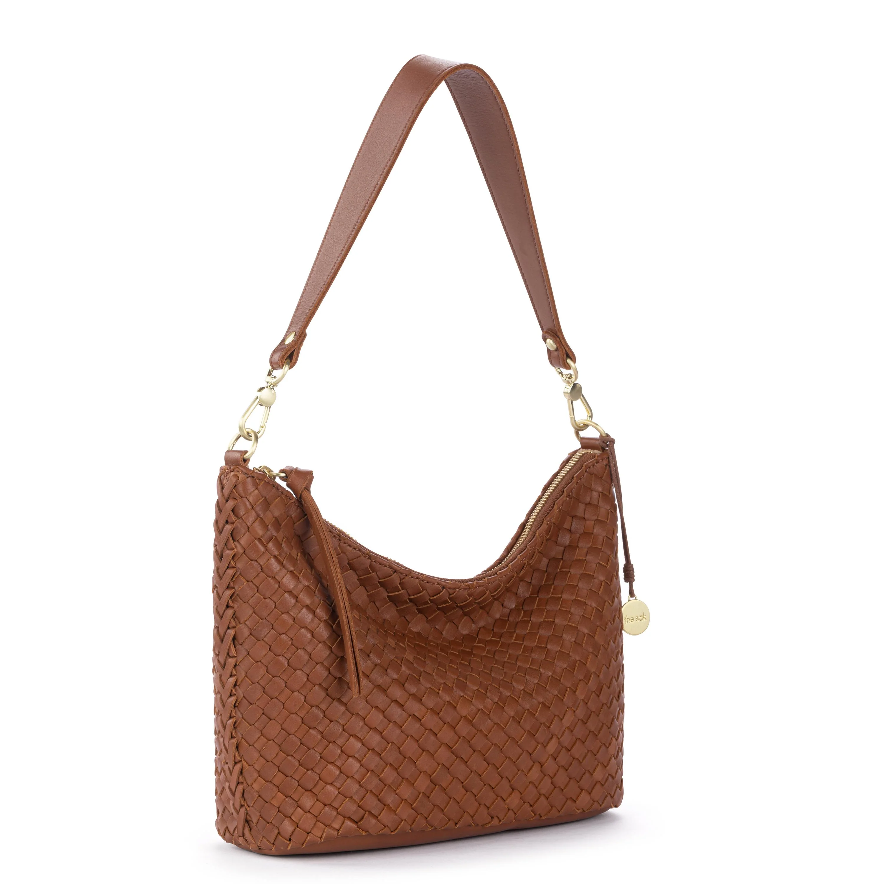 Juniper Small Hobo - Leather - Woven Cognac - Image 4