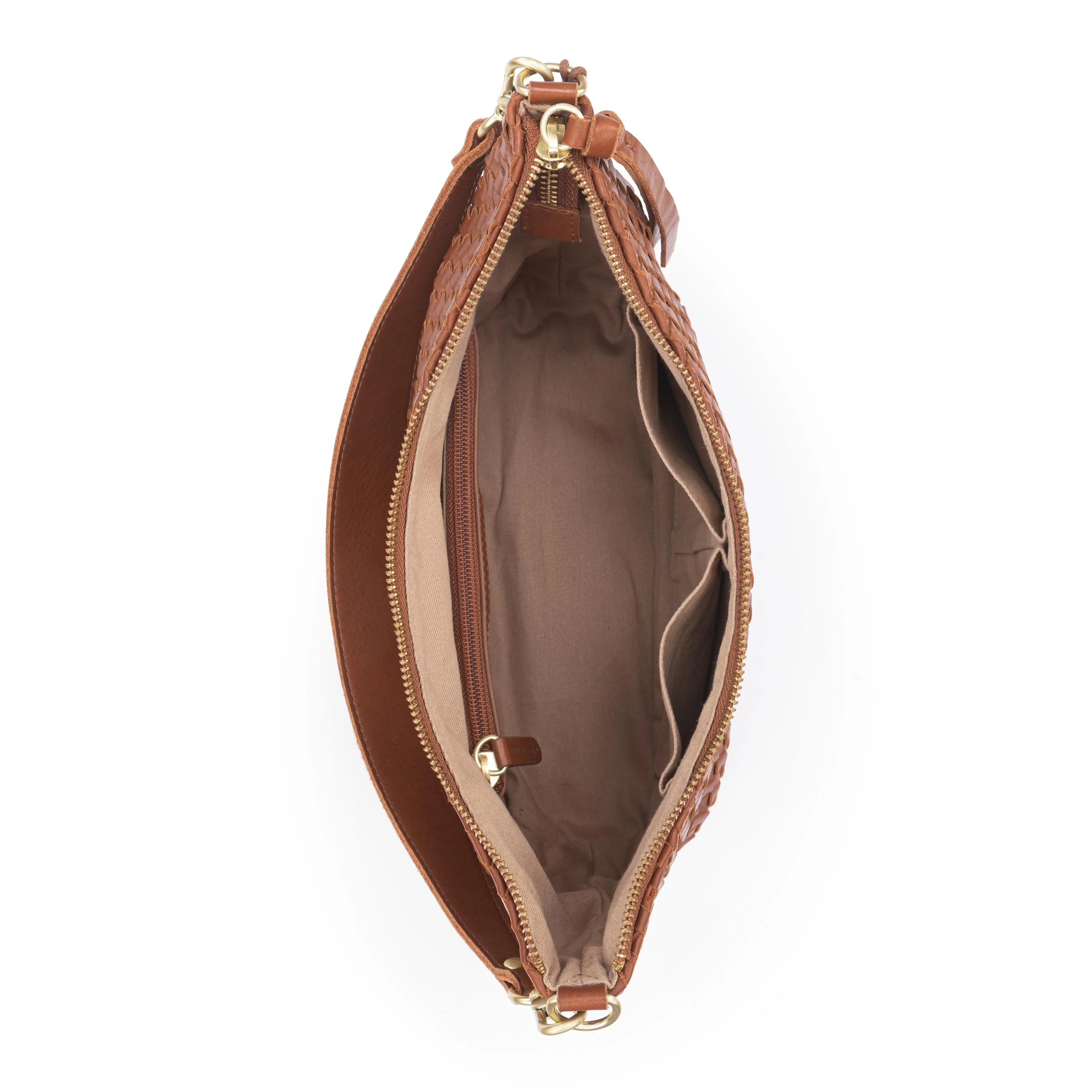 Juniper Small Hobo - Leather - Woven Cognac - Image 5