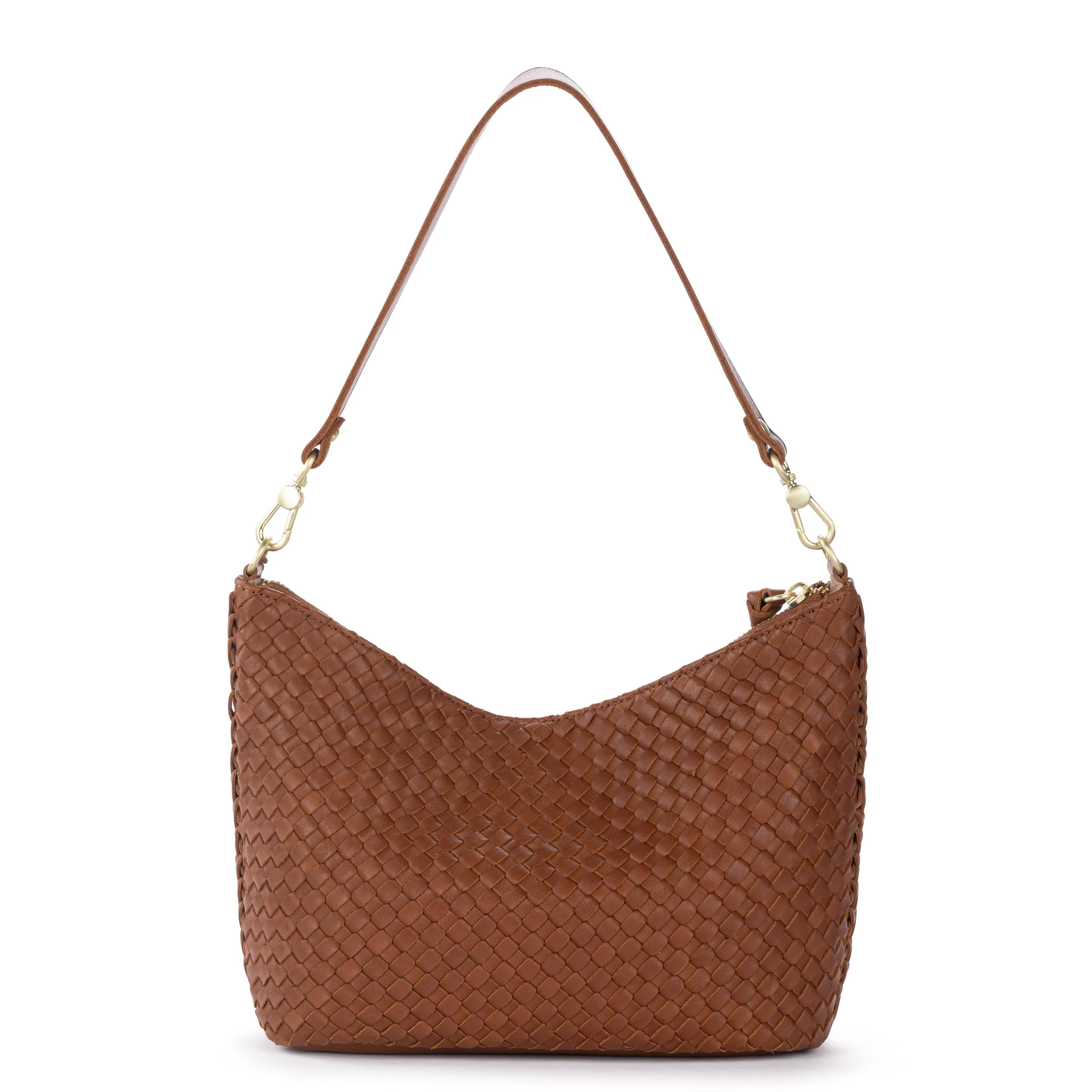Juniper Small Hobo - Leather - Woven Cognac - Image 6