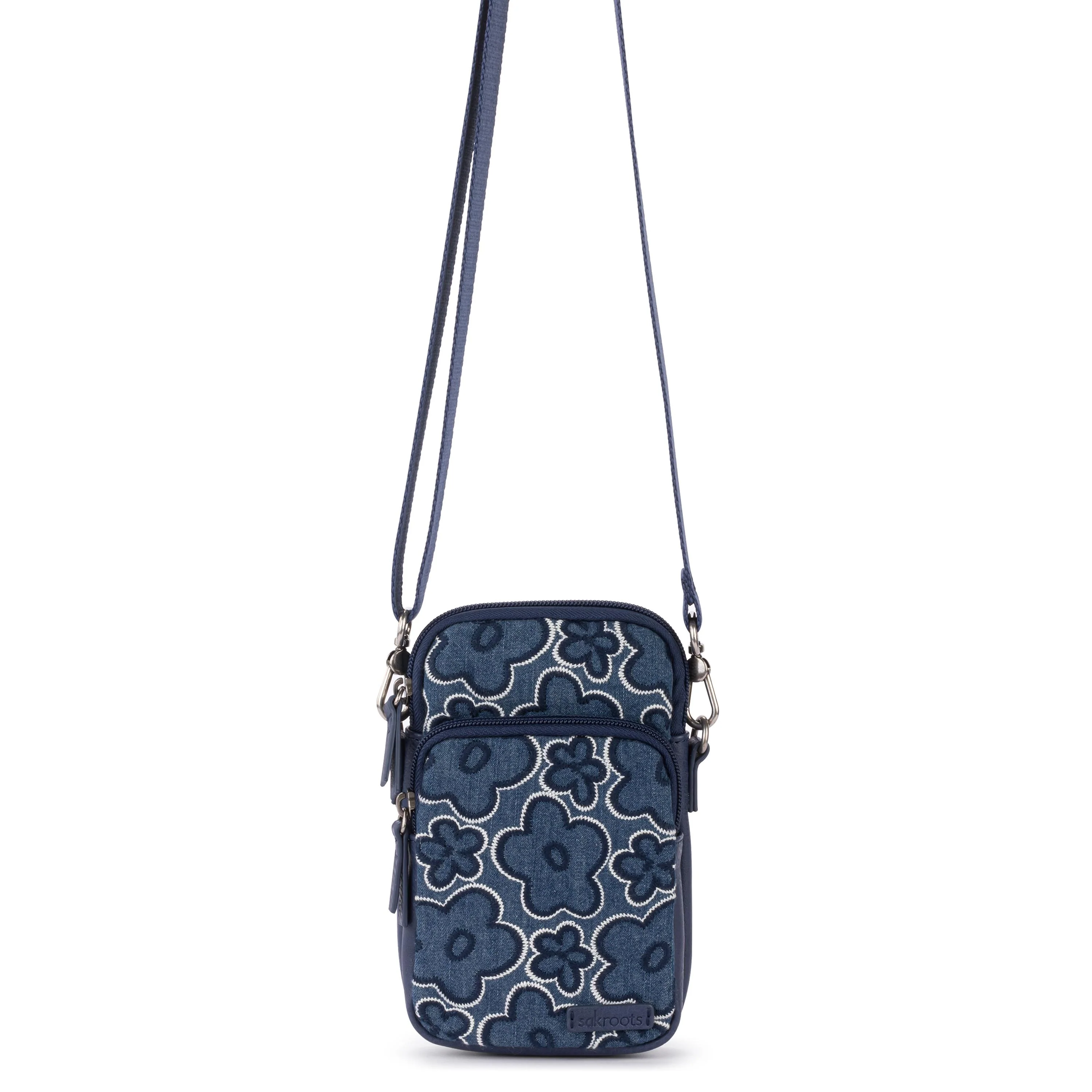 Koa Smartphone Crossbody - Denim - Denim Retro Flower - Image 2