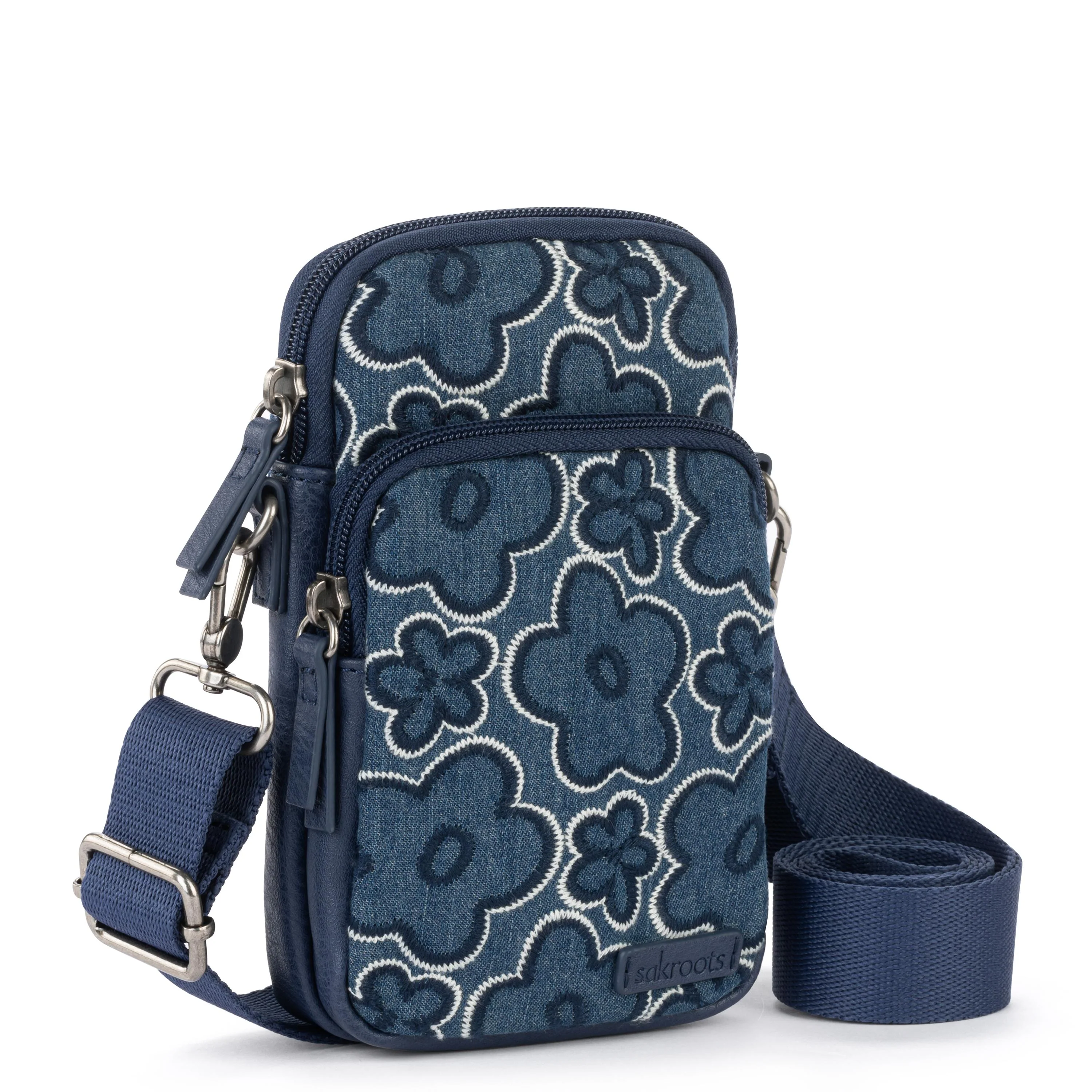 Koa Smartphone Crossbody - Denim - Denim Retro Flower - Image 3