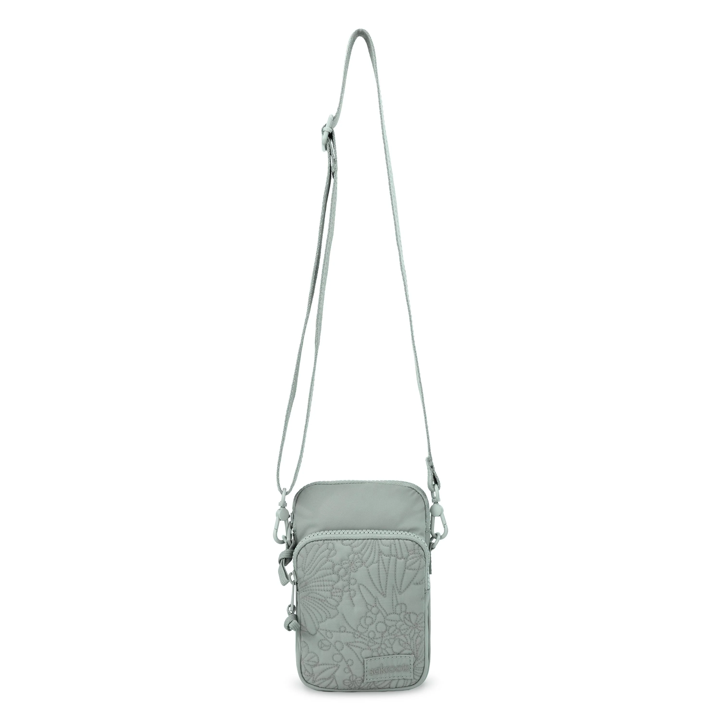Koa Smartphone Crossbody - EcoTwill - Sage Flower Blossom Quilted - Image 3