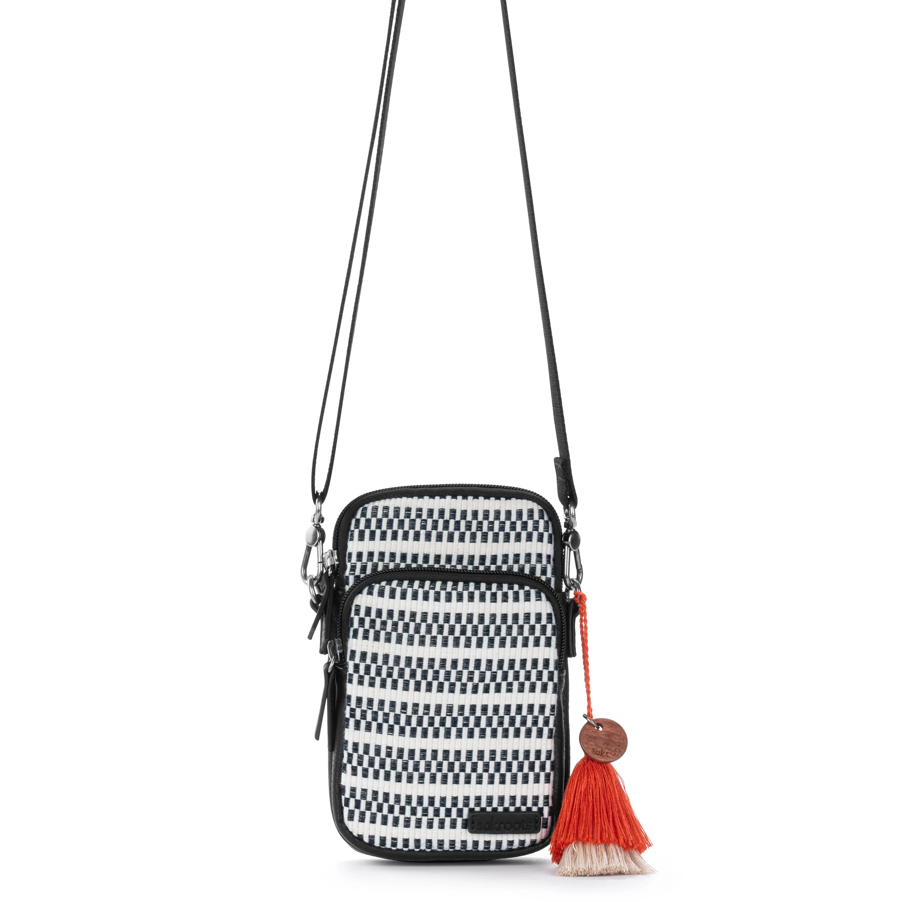 Koa Smartphone Crossbody - Straw - Black and White Woven - Image 2