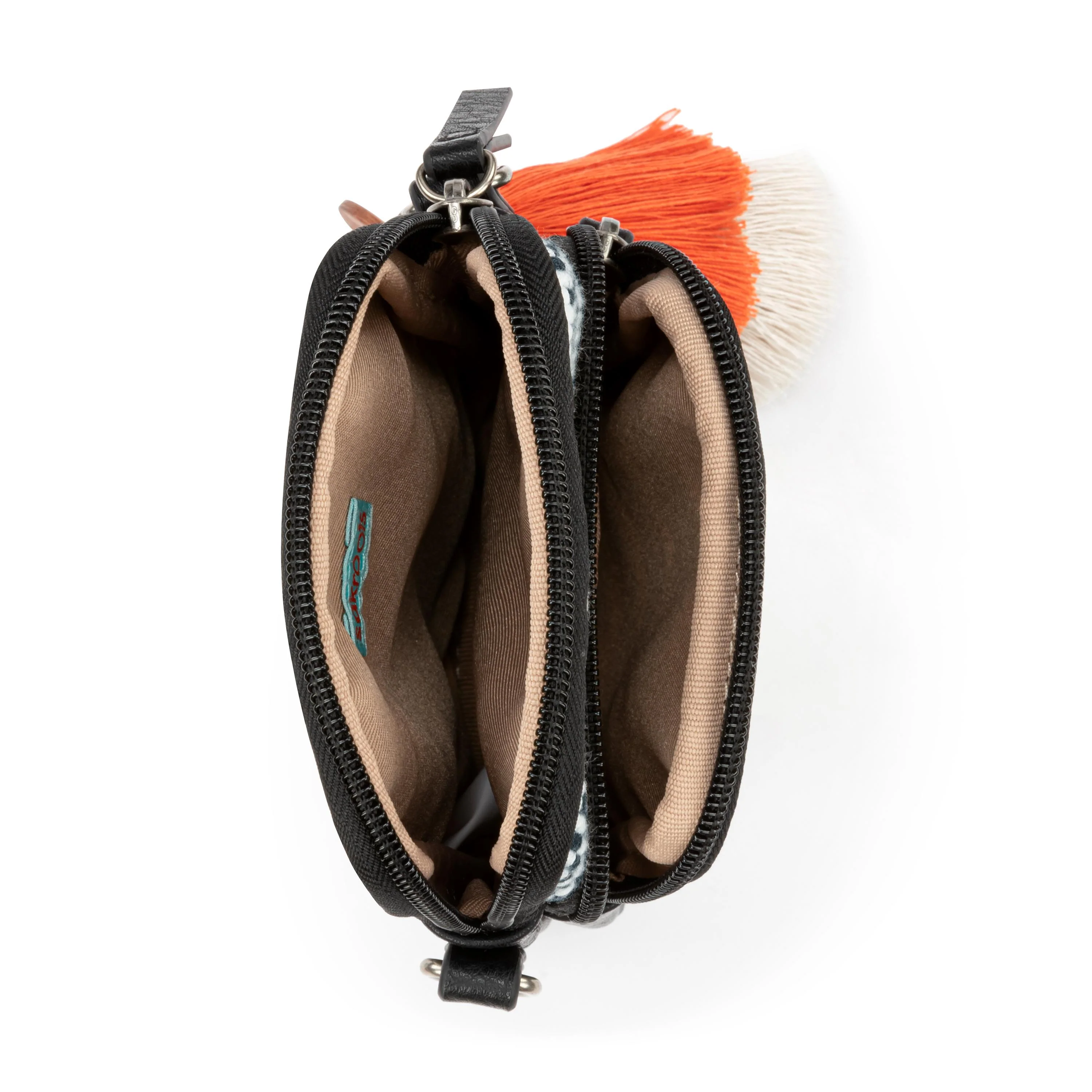 Koa Smartphone Crossbody - Straw - Black and White Woven - Image 4