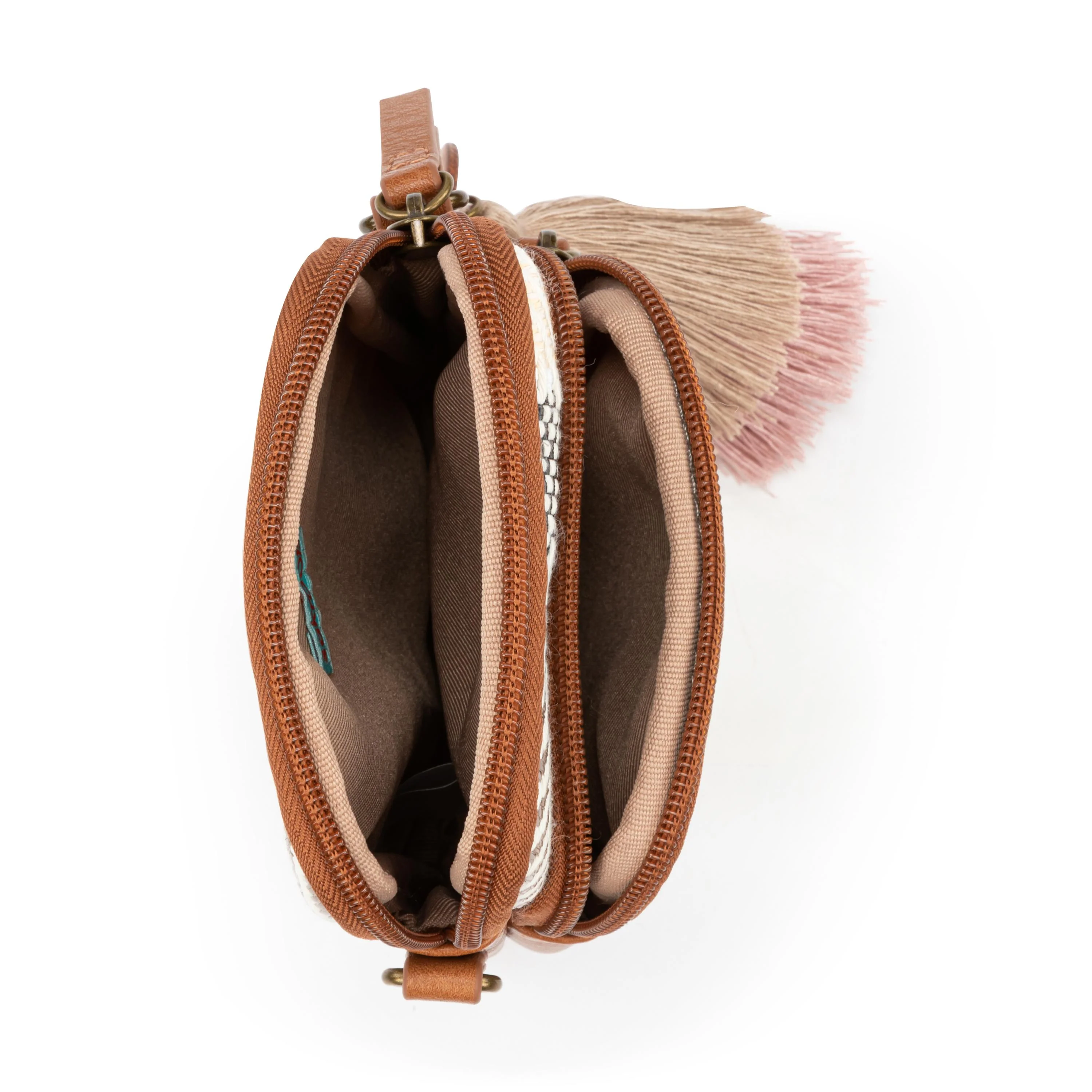 Koa Smartphone Crossbody - Straw - Tobacco Batik Woven - Image 4