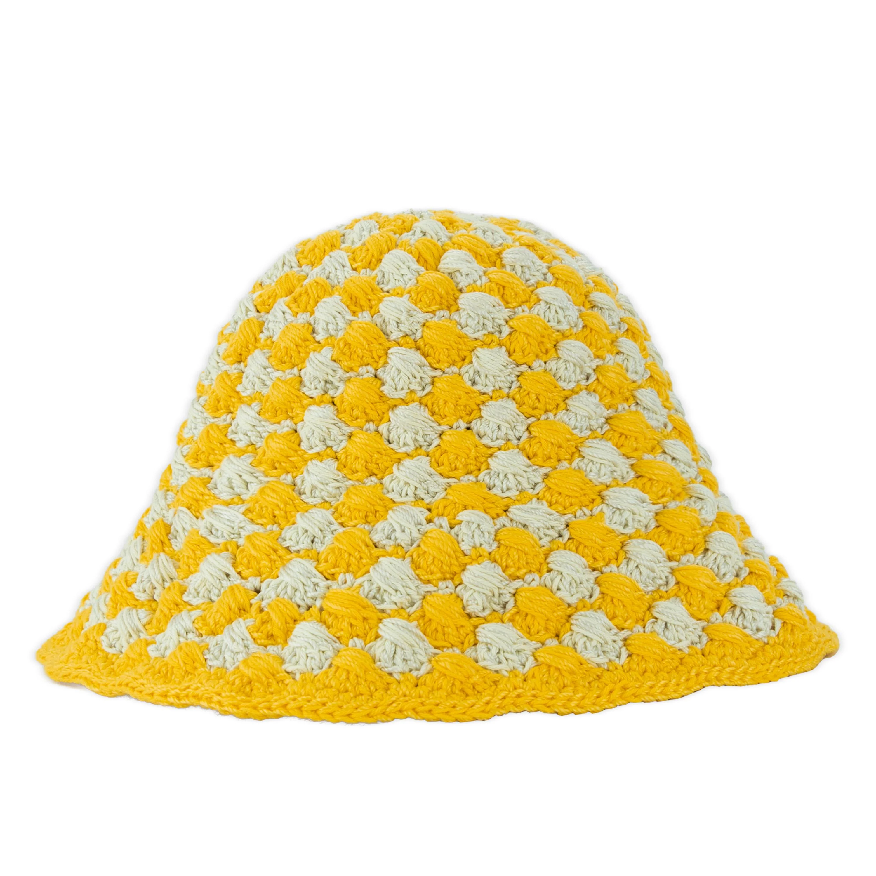 Lanie Bucket Hat - Hand Crochet - Lemon Drop Shell