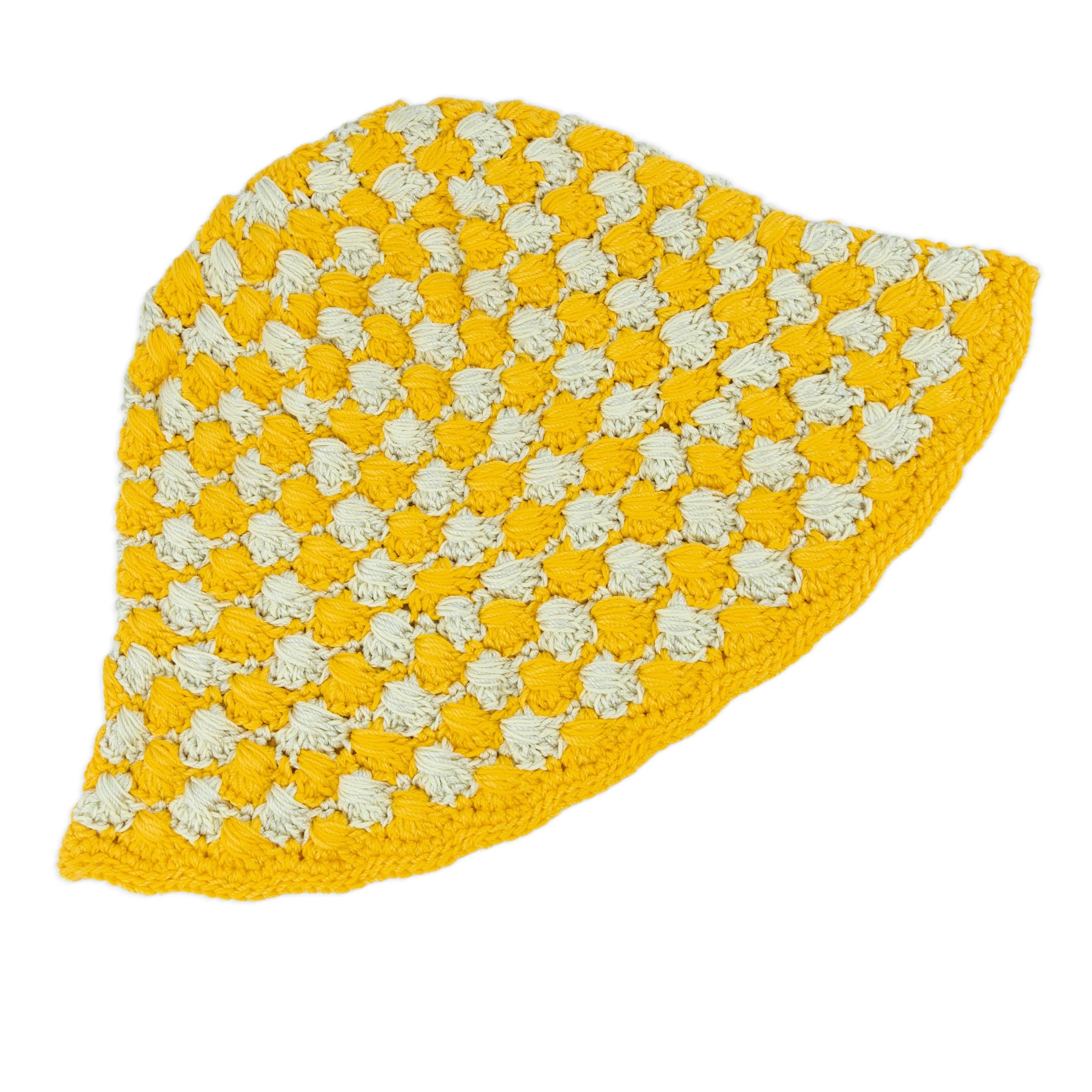 Lanie Bucket Hat - Hand Crochet - Lemon Drop Shell - Image 4