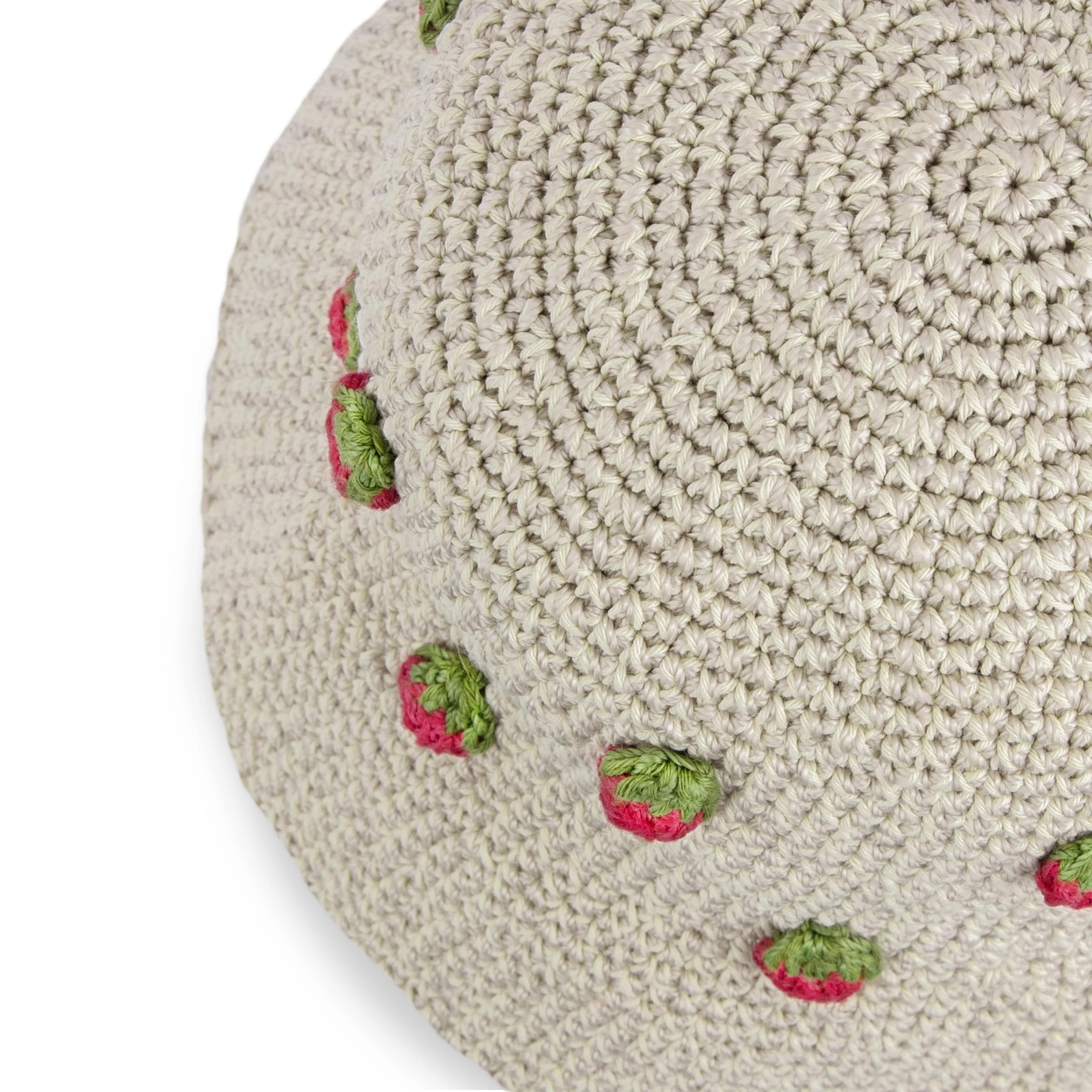 Lanie Bucket Hat - Hand Crochet - Natural Strawberries - Image 3
