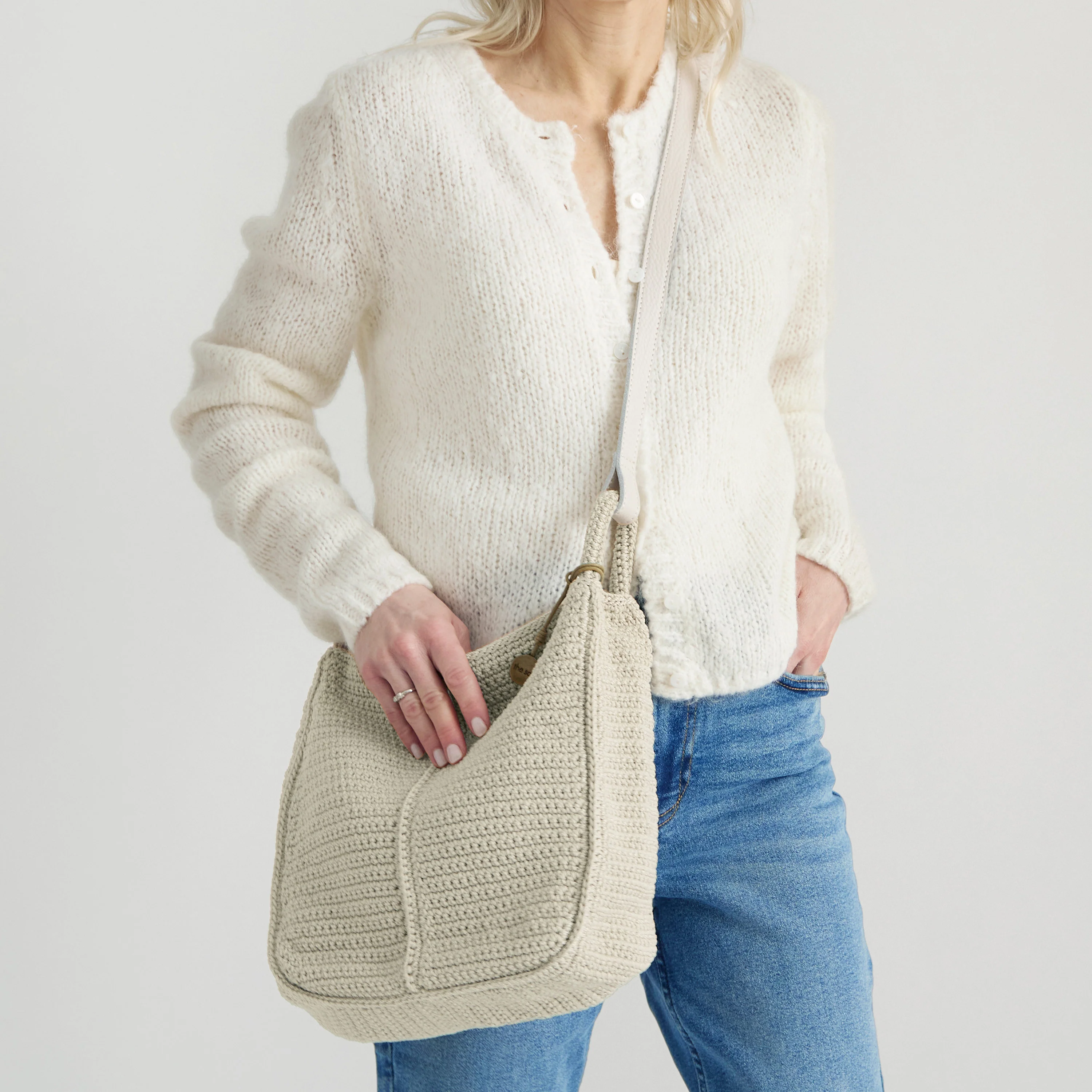 Los Feliz Crossbody - Hand Crochet - Ecru - Image 7