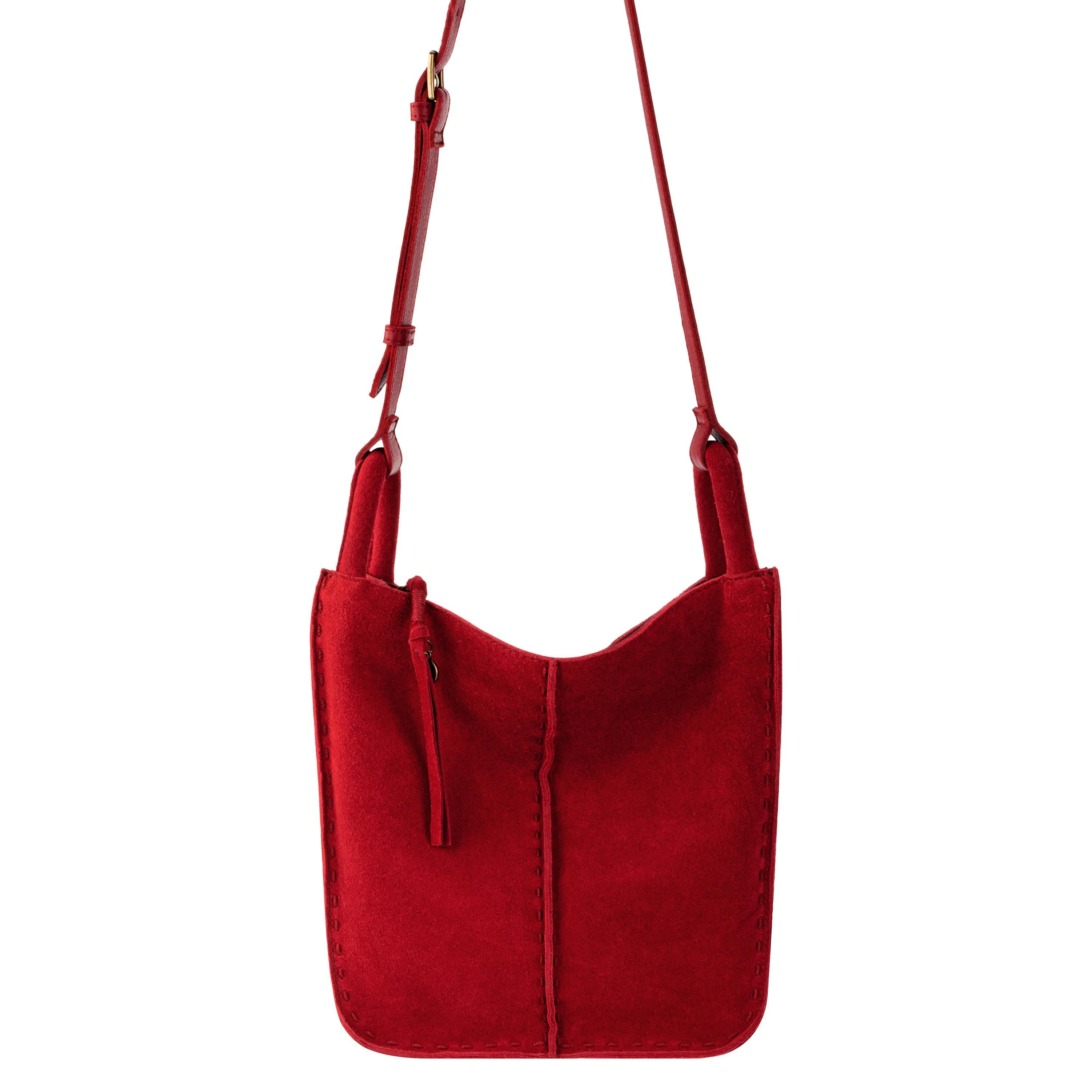 Los Feliz Crossbody - Leather - Scarlet Suede - Image 3