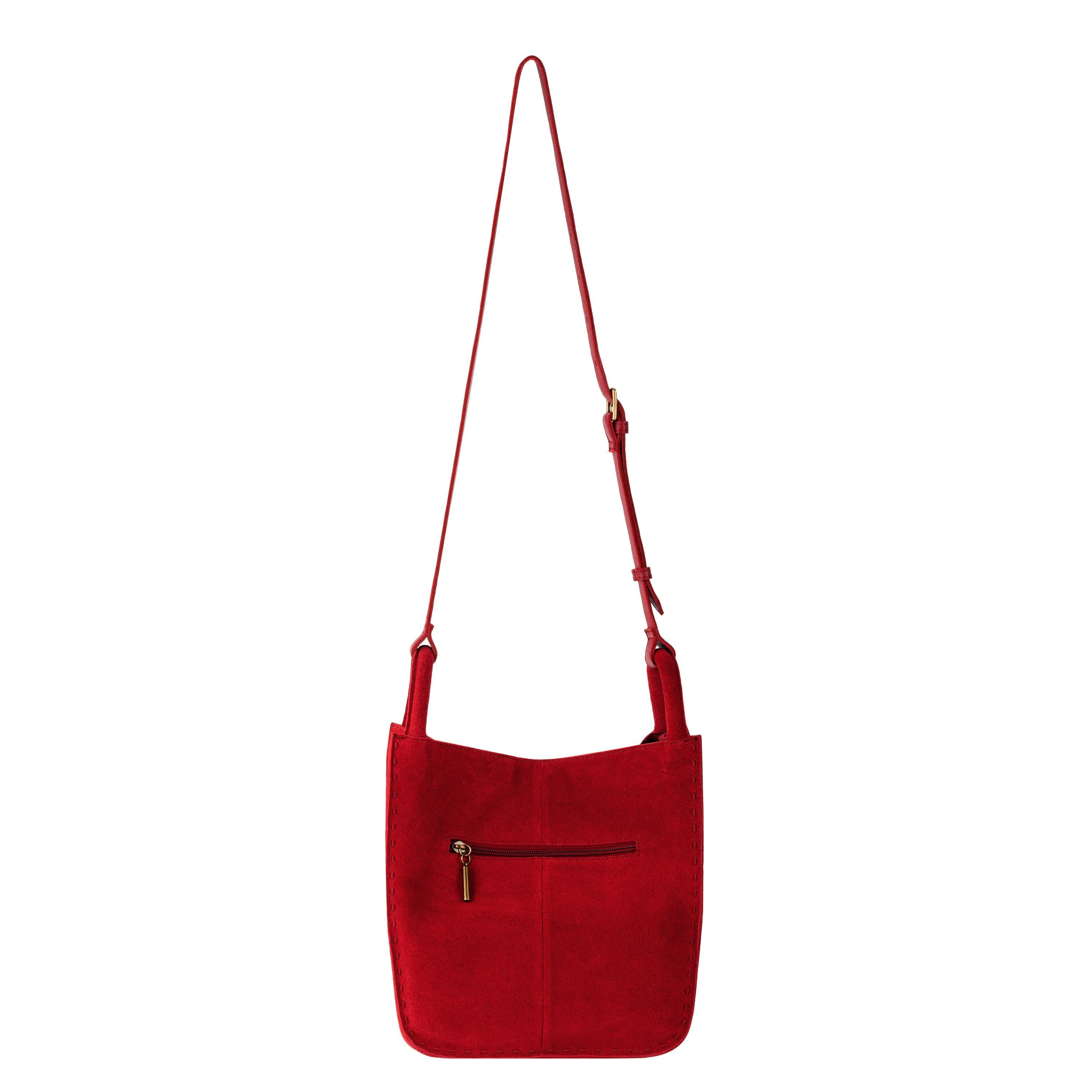 Los Feliz Crossbody - Leather - Scarlet Suede - Image 6