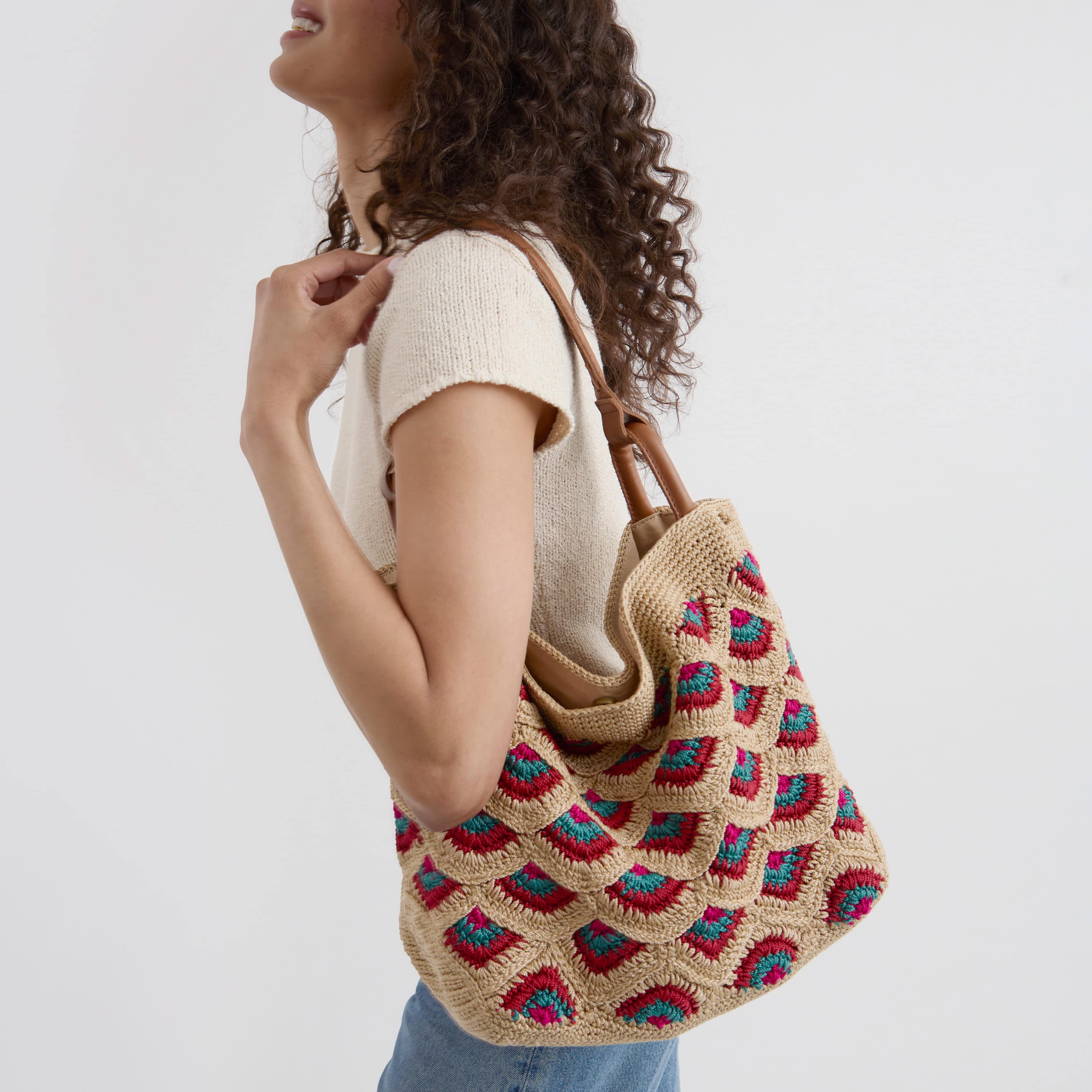 Los Feliz Large Tote - Hand Crochet - Bamboo Mermaid - Image 5