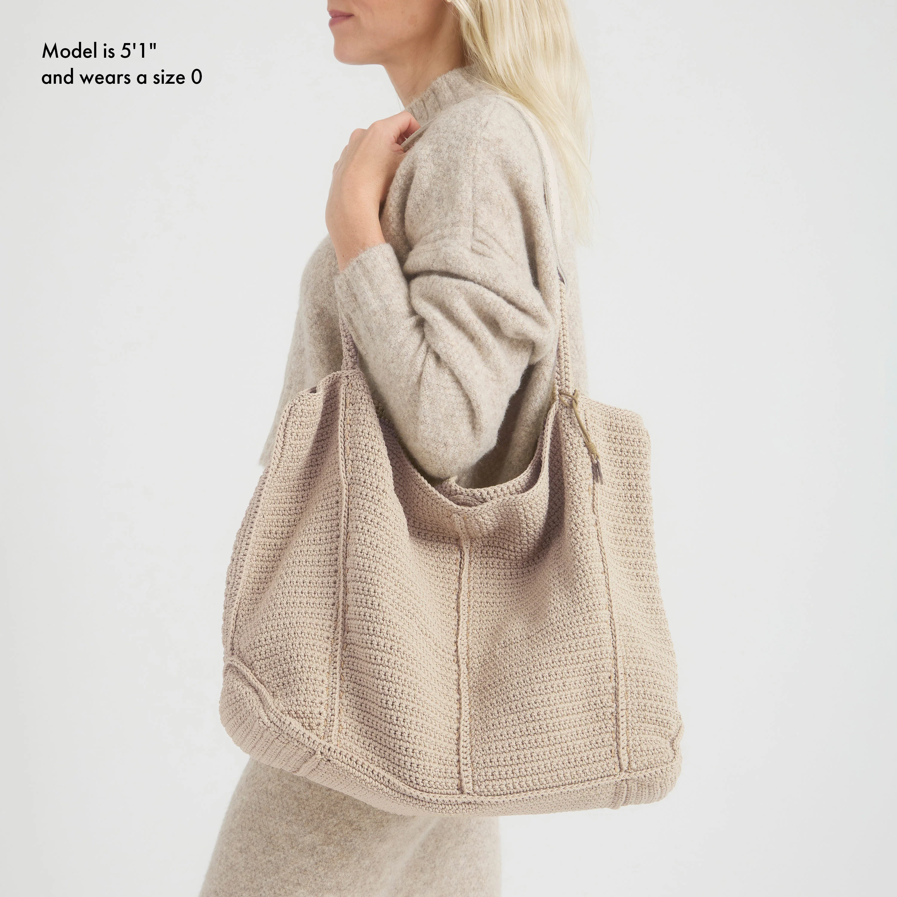 Los Feliz Large Tote - Hand Crochet - Ecru - Image 6