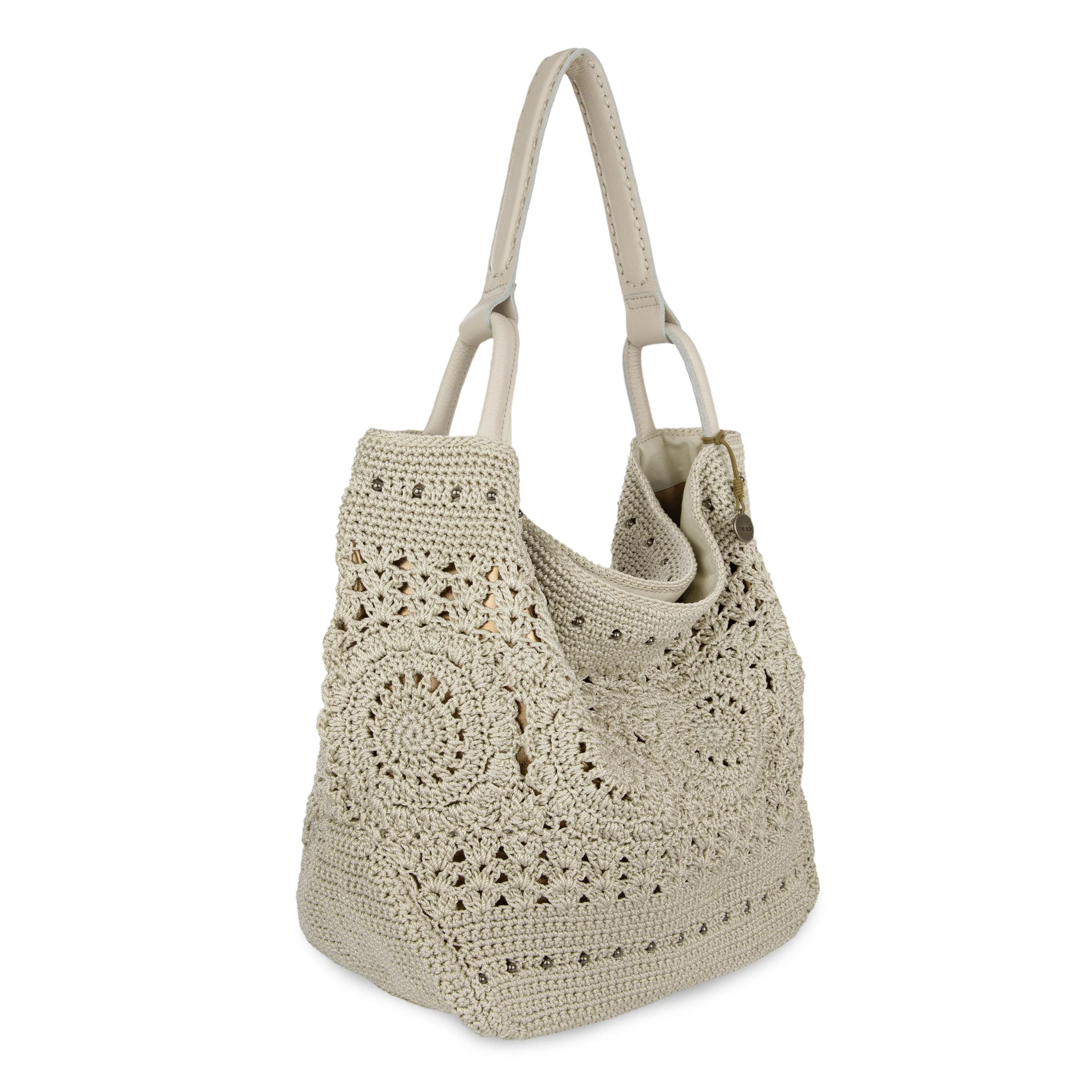 Los Feliz Large Tote - Hand Crochet - Natural Medallion - Image 3